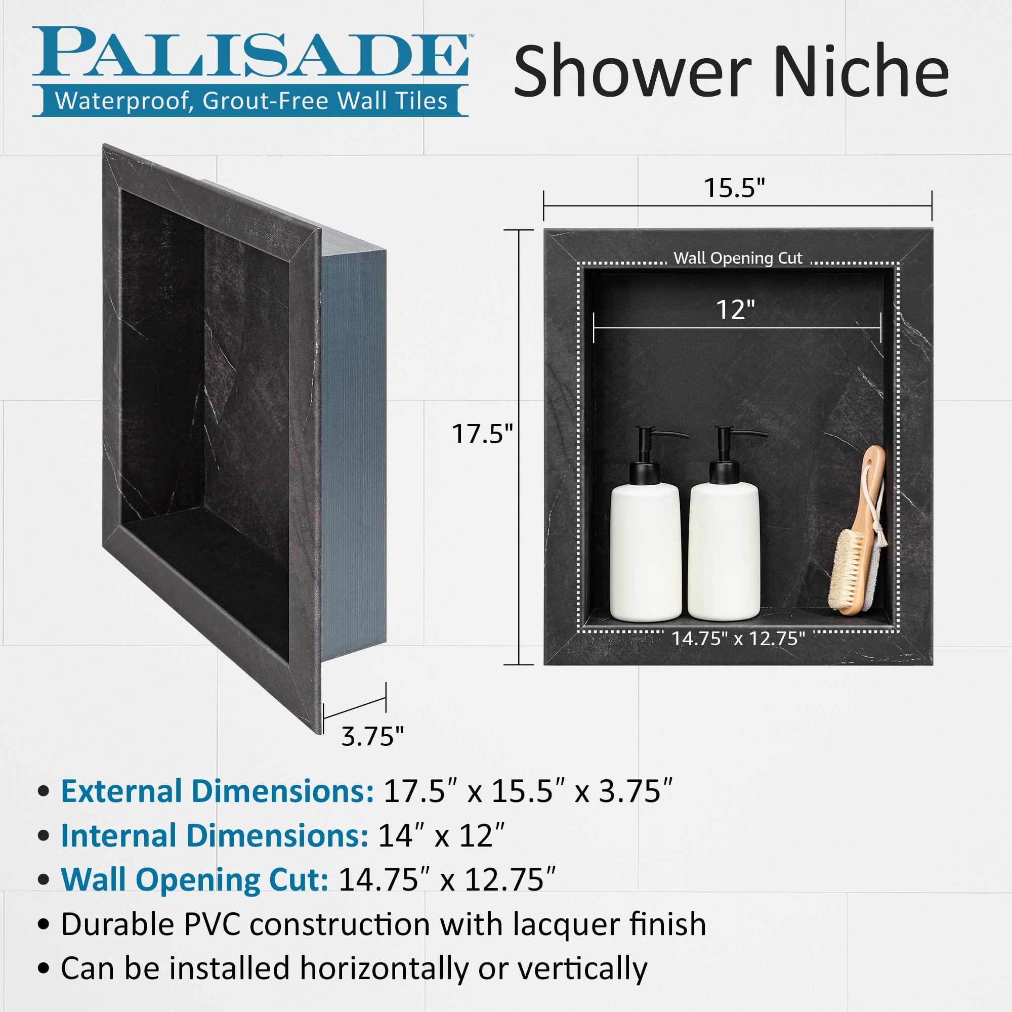 Palisade Palisade 17.5 in. x 15.5 in. Vinyl Waterproof Shower Niche Insert