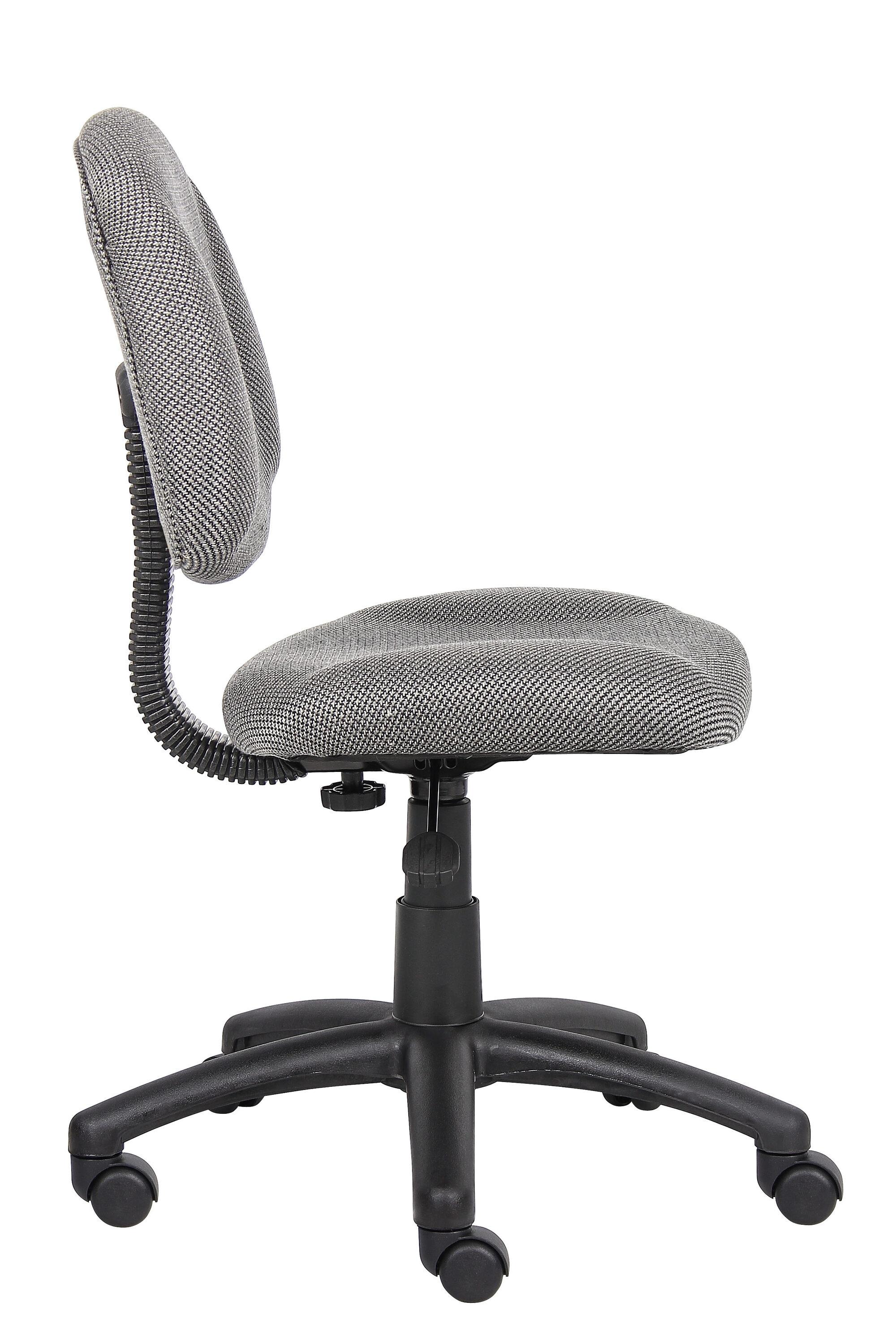 Boss Office Products Deluxe Posture Chair Gray : Ergonomic Swivel Computer Chair with Lumbar Support, Nylon Legs