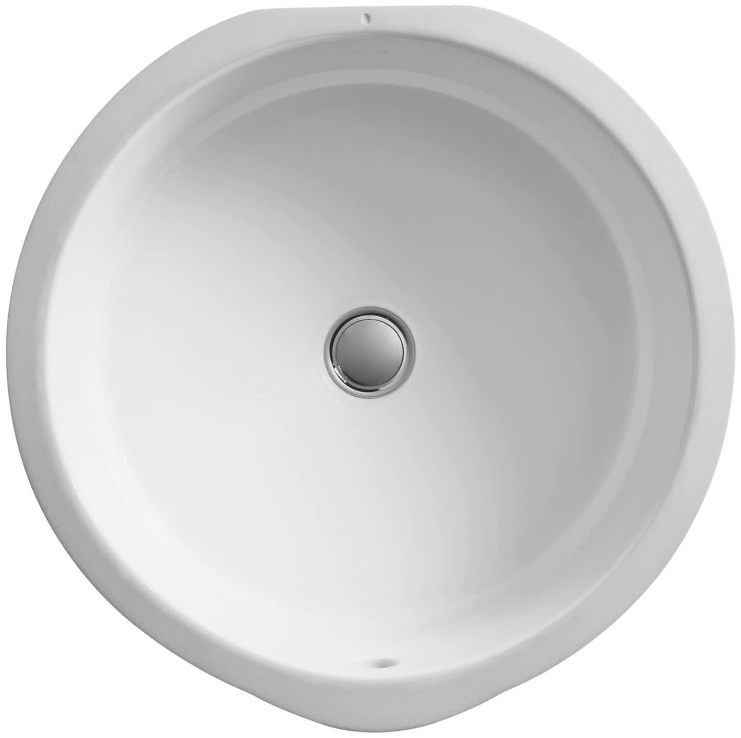 Verticyl Ceramic Vitreous China Circular Undermount Bathroom Sink with Overflow