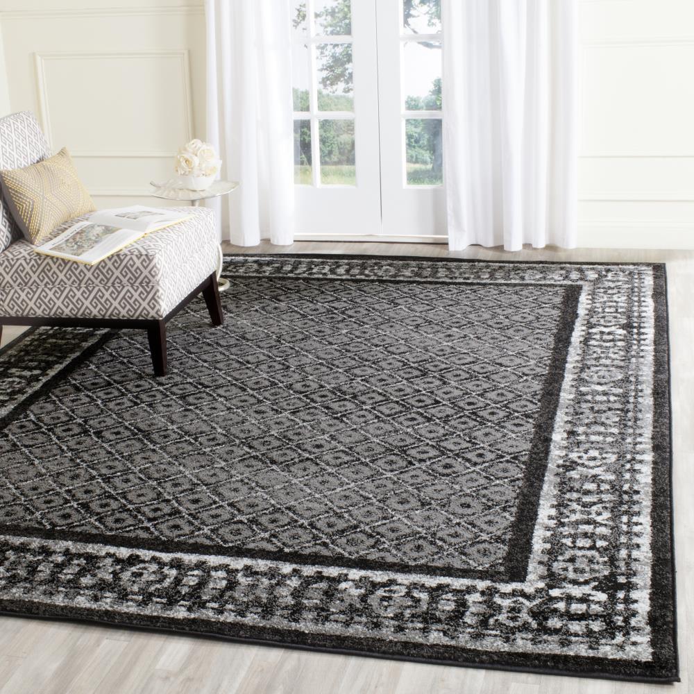 Adirondack ADR110 Machine Made Indoor Area Rug - Black/Silver - 6'x9' - Safavieh
