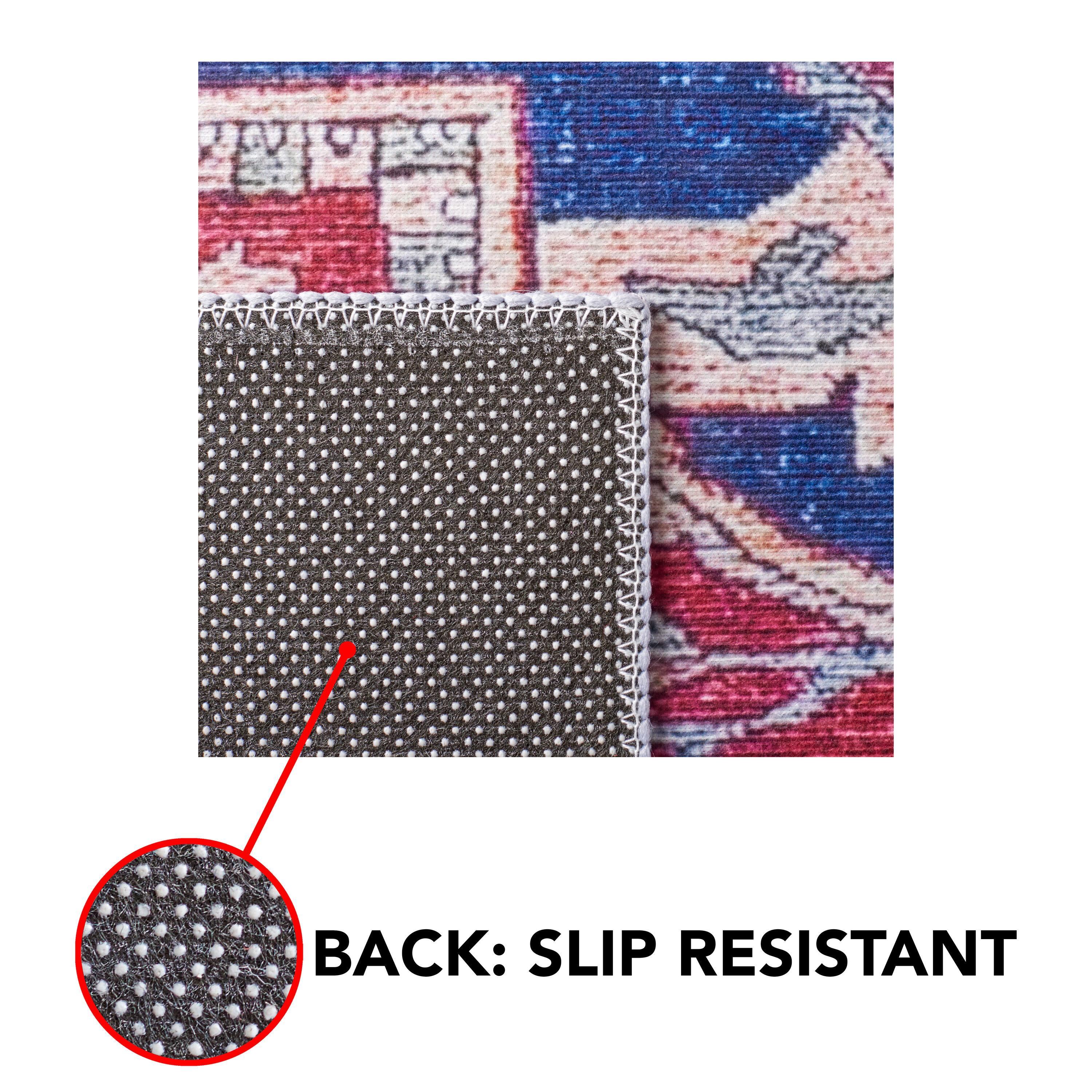 Tucson TSN108 Power Loomed Machine Washable Runner Rug - Red/Navy - 2'6"x16' - Safavieh.
