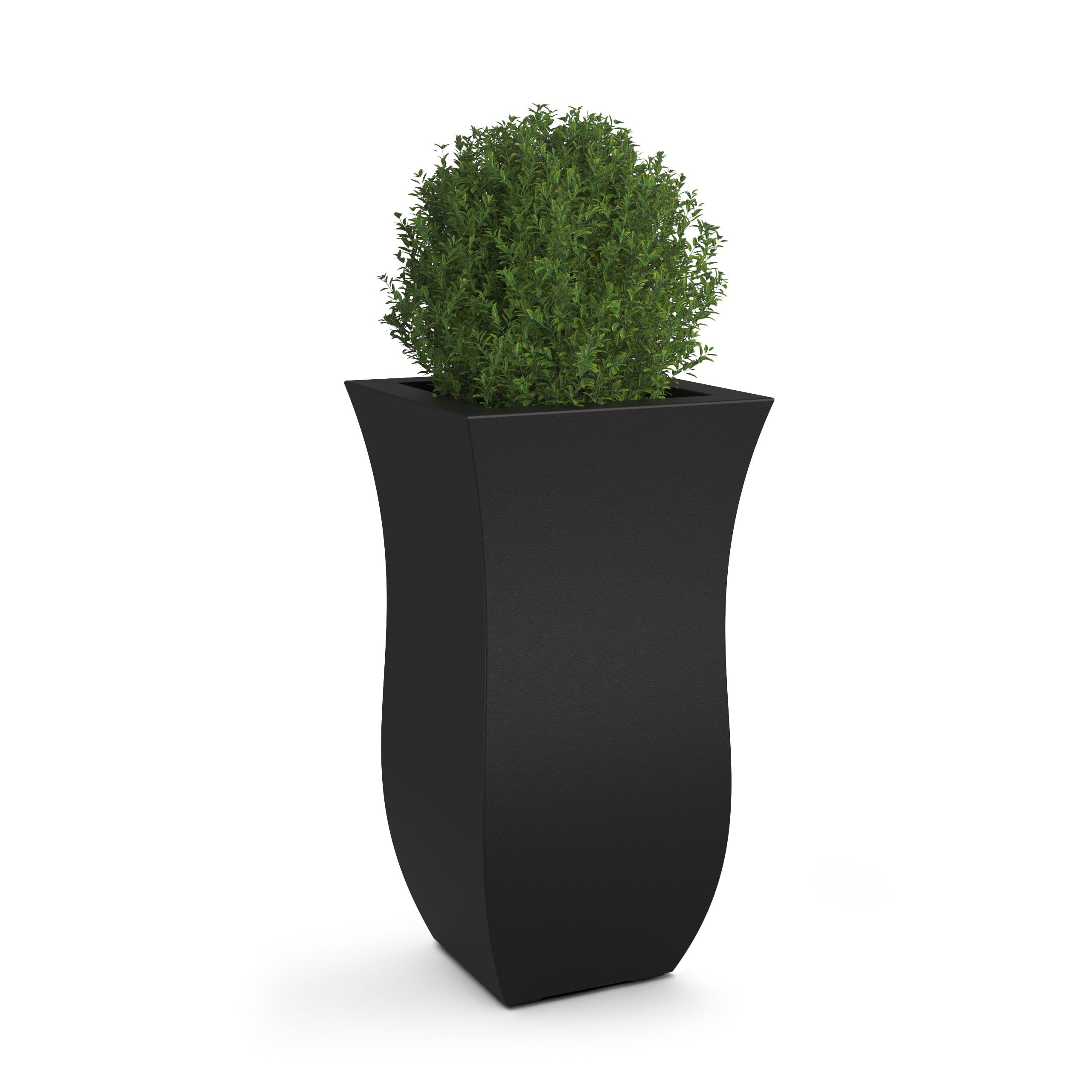 Mayne Valencia Polyethylene Resin 30" Tall Tulip Planter in Black