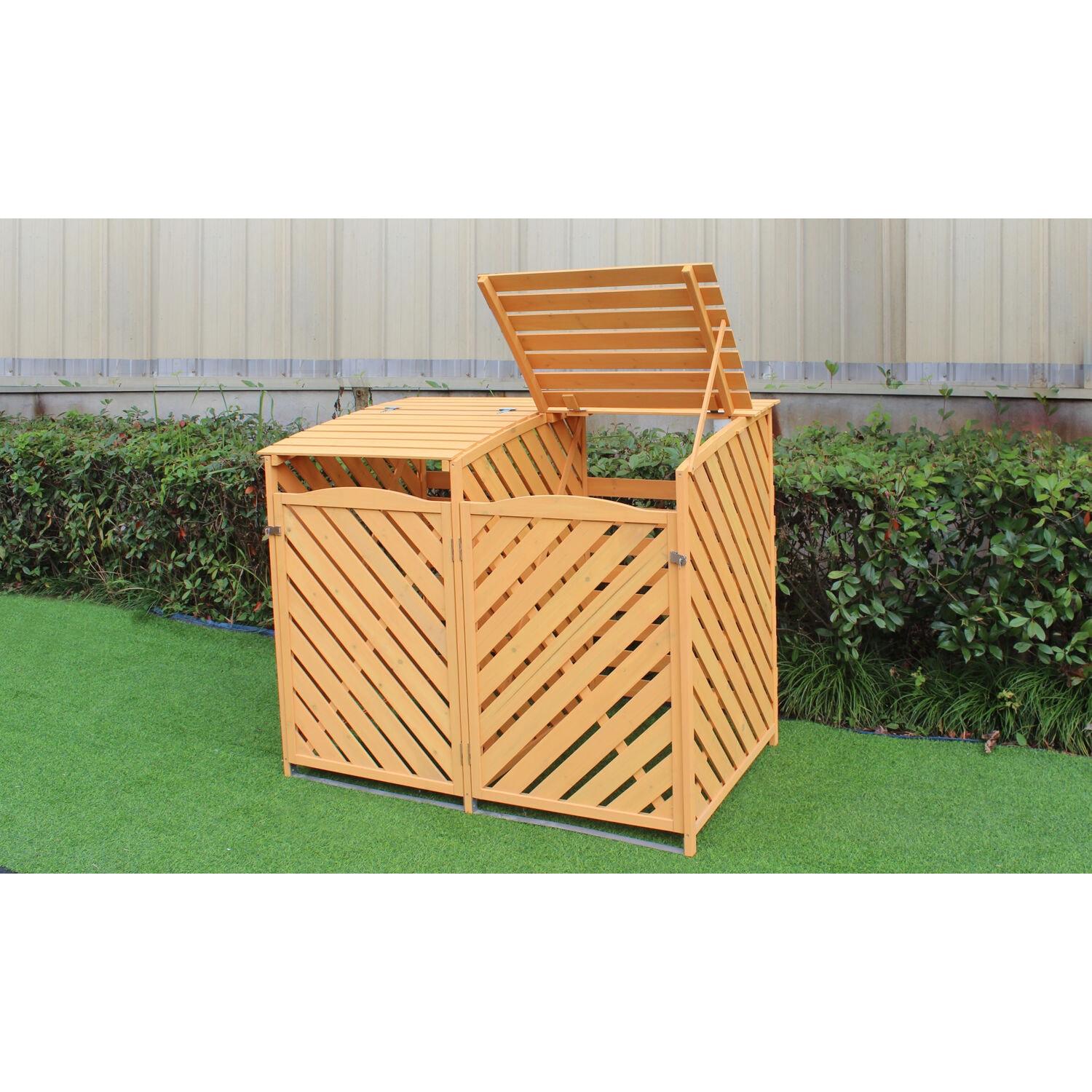 Hanover Hanover Outdoor 4.88 ft. x 3.01 ft. Wooden Trash Bin and Recyclables Storage Shed