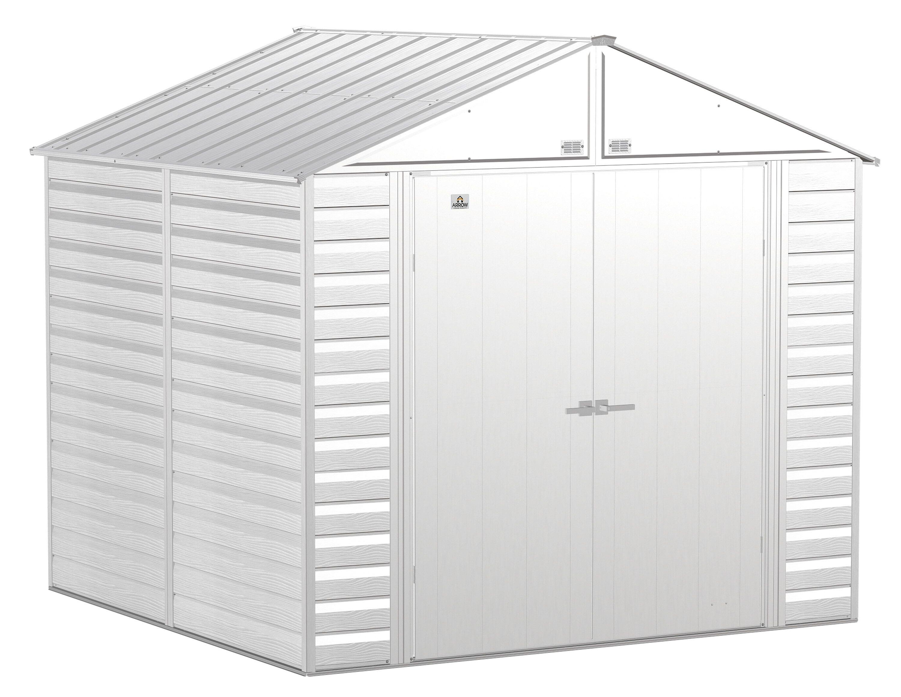 Arrow 8 ft. W x 8 ft. D Galvanized Steel Storage Shed
