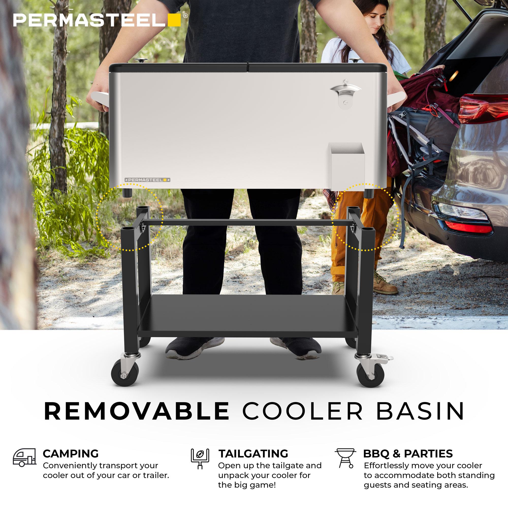 Permasteel 80-Qt Outdoor Patio Cooler with Removable Basin