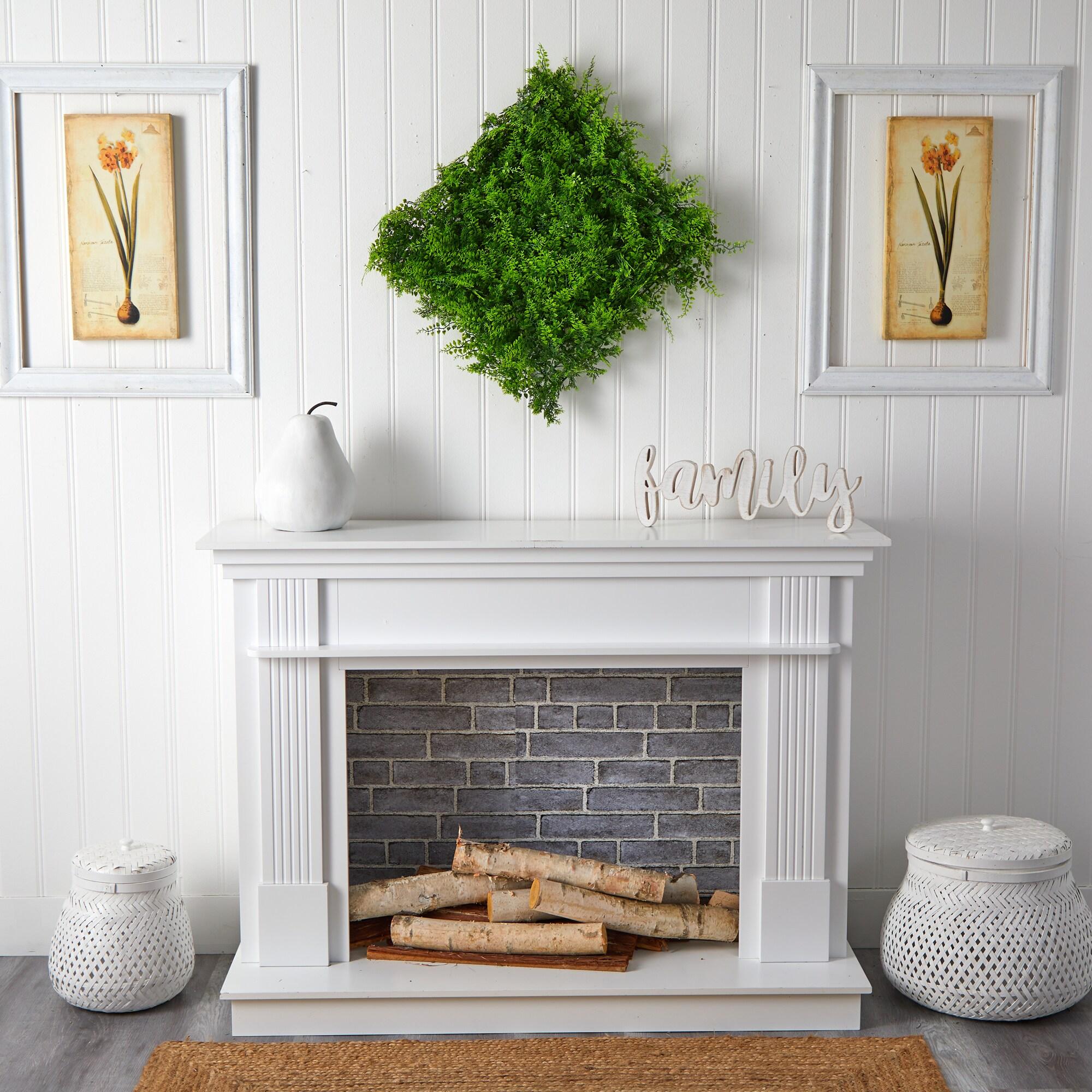 20" X 20" Lush Mediterranean Artificial Fern Wall Panel - Nearly Natural: UV Resistant, Indoor/Outdoor Decor