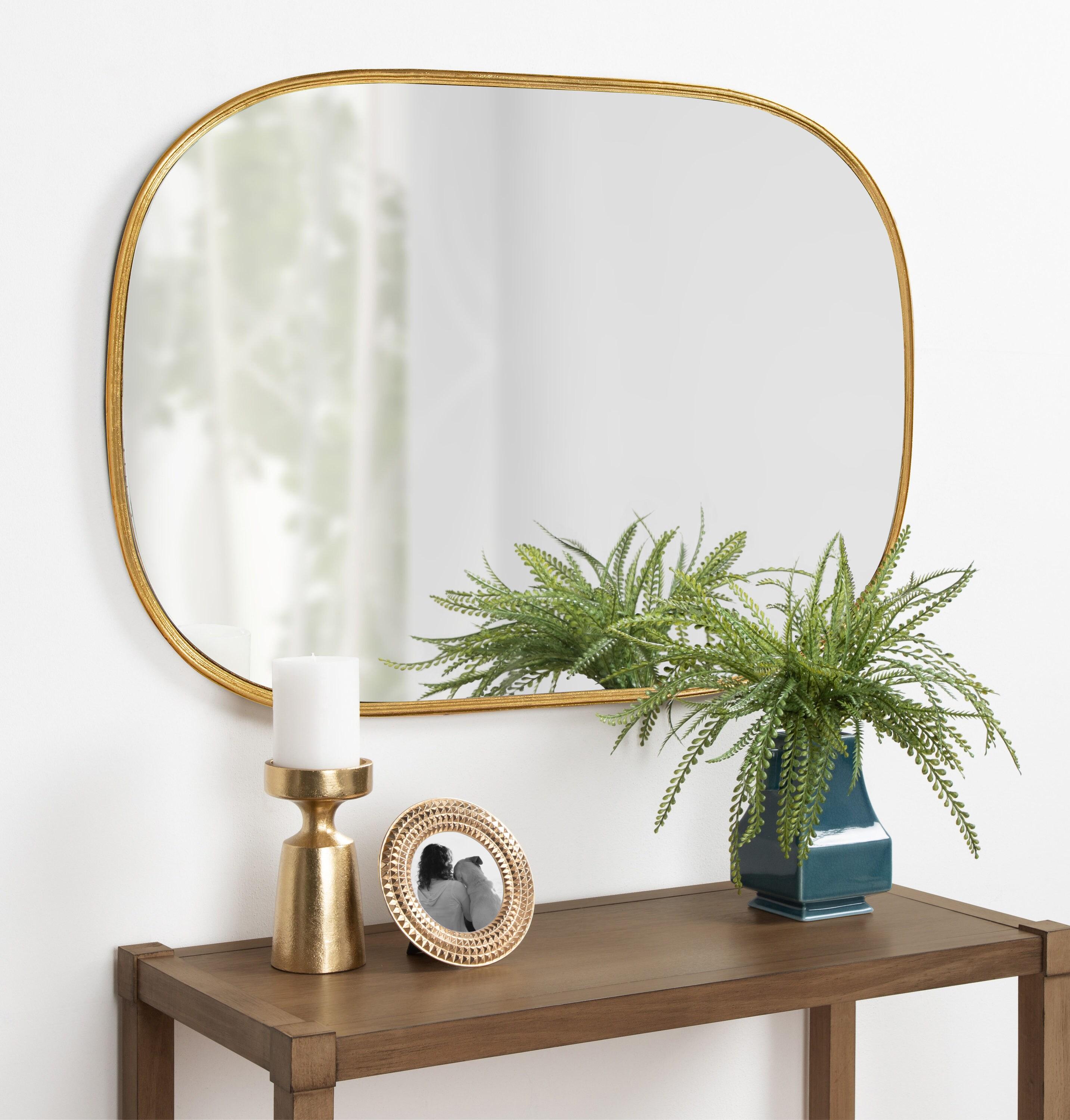 24" x 36" Caskill Capsule Framed Wall Mirror Gold - Kate and Laurel