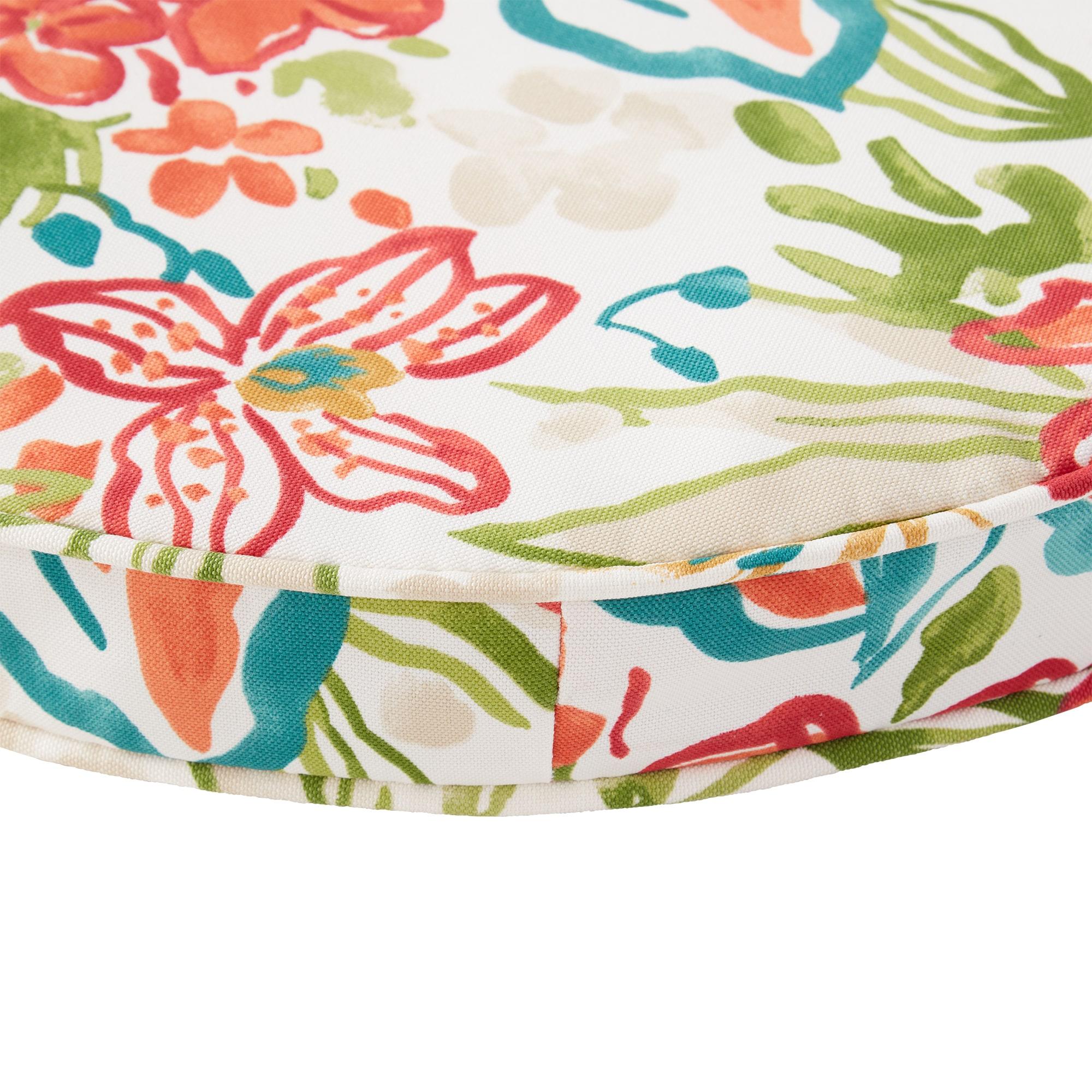 Greendale Home Fashions 18" x 18" Breeze Floral Round Outdoor Chair Pad (Set of 2)