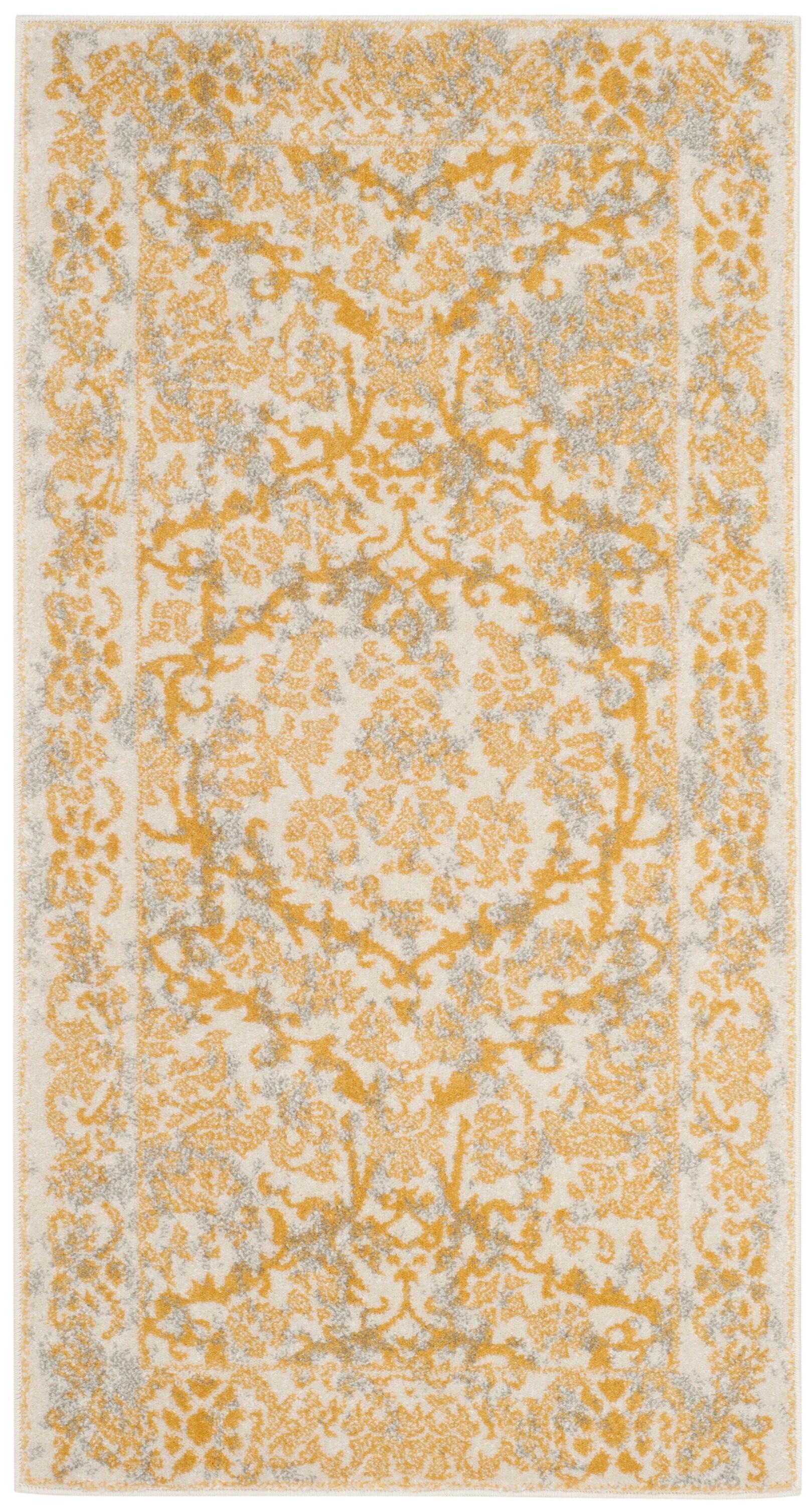 Evoke EVK242 Power Loomed Accent Rug - Ivory/Gold - 2'2"x4' - Safavieh.