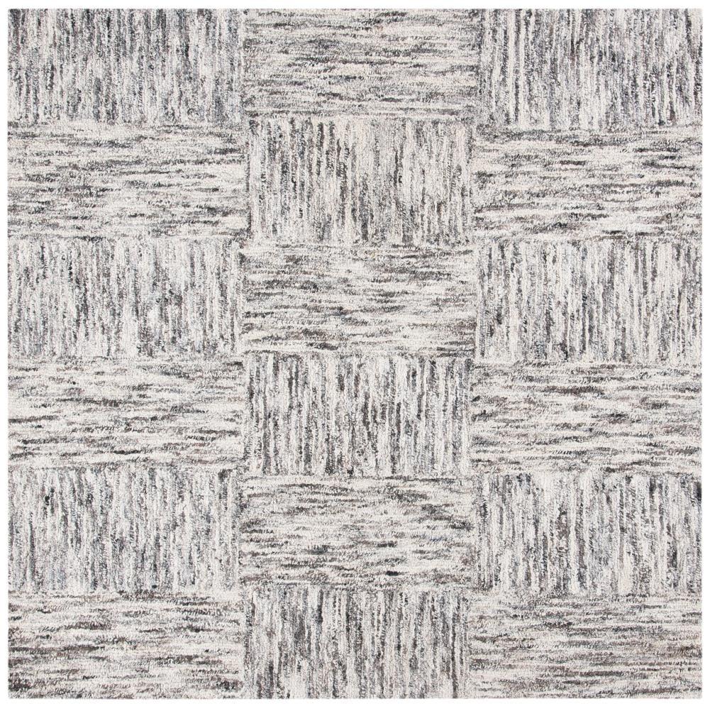 Abstract ABT601 Hand Tufted Area Rug - Ivory/Charcoal - 6'x6' - Safavieh .