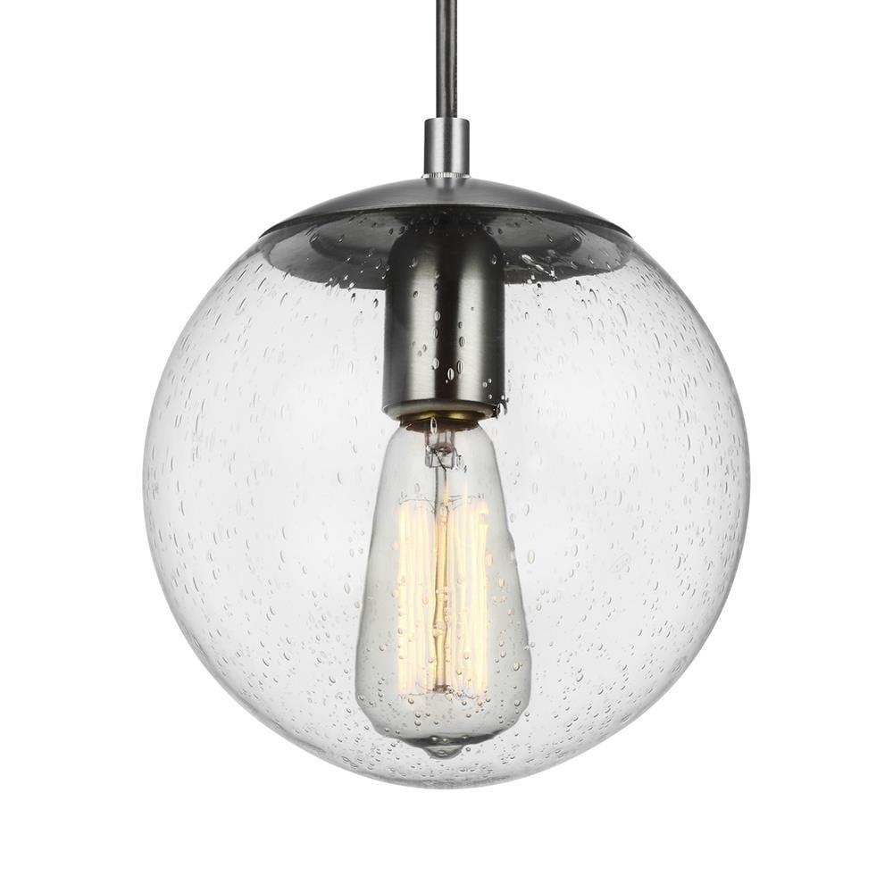 Leo 8'' Satin Aluminum Globe Pendant with Adjustable Cord