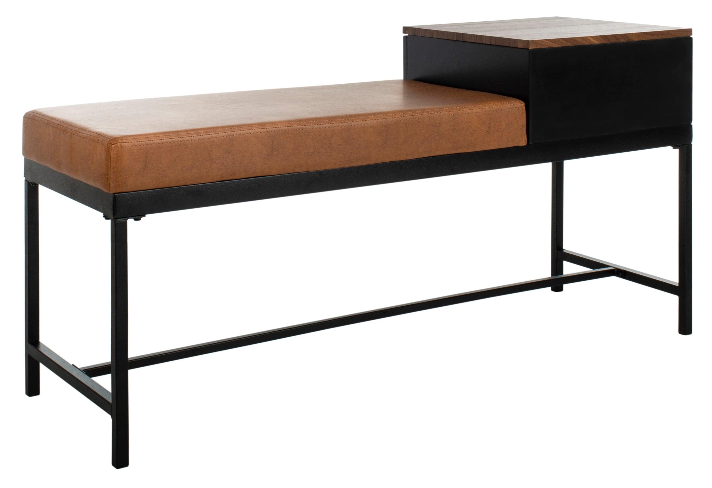 Maruka Bench with Storage - Brown/Brown - Safavieh