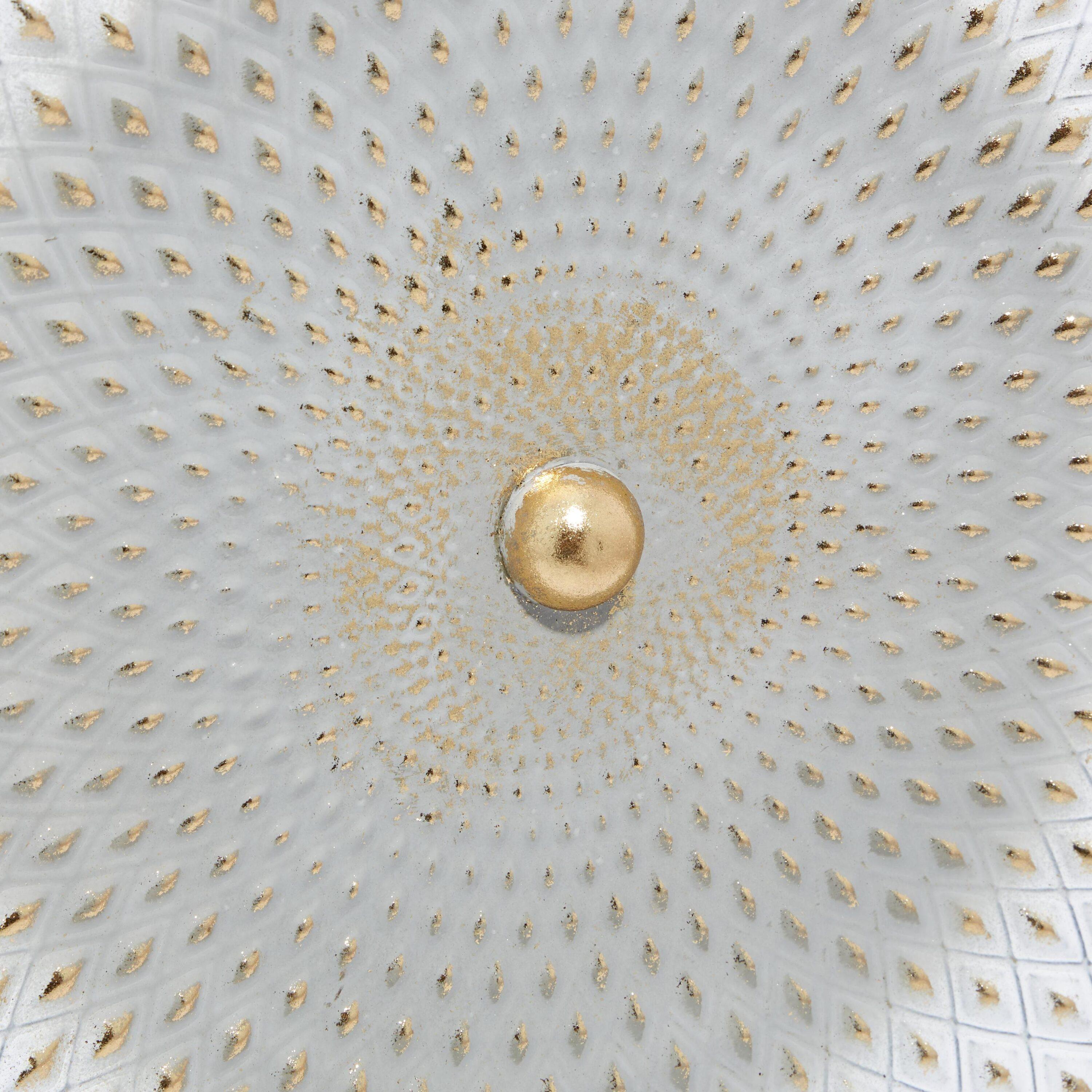 Dakota Fields Diahna Metal Geometric Decorative Gray Sculpture with Black Base