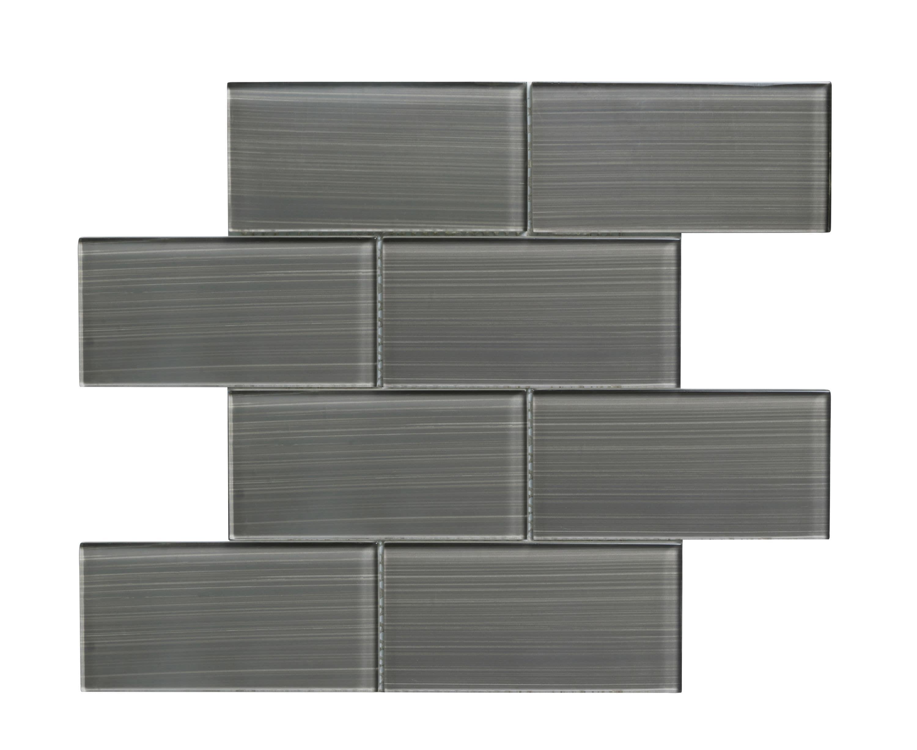 Premium Hand Painted 3" x 6" Straight Edge Glass Mosaic Subway Tile