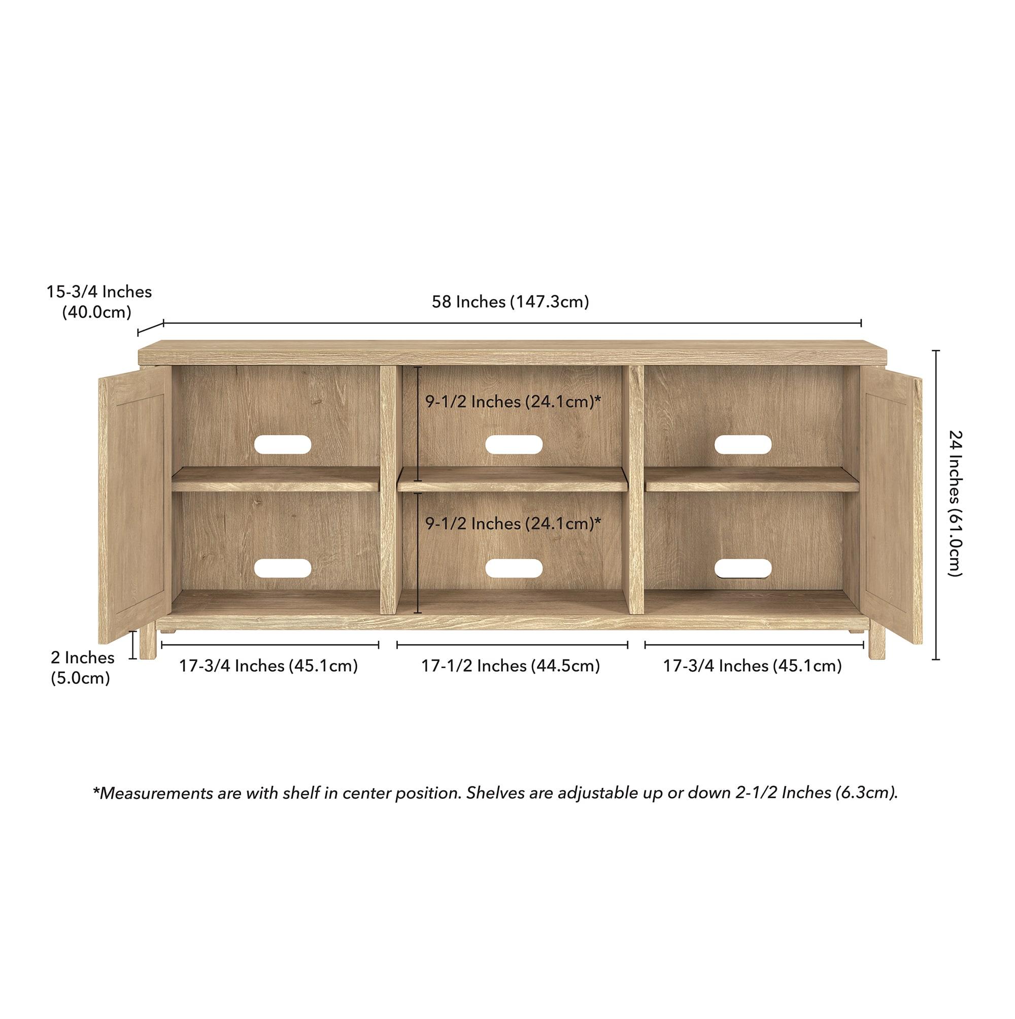 58 Inch White Oak TV Stand - Henn&Hart