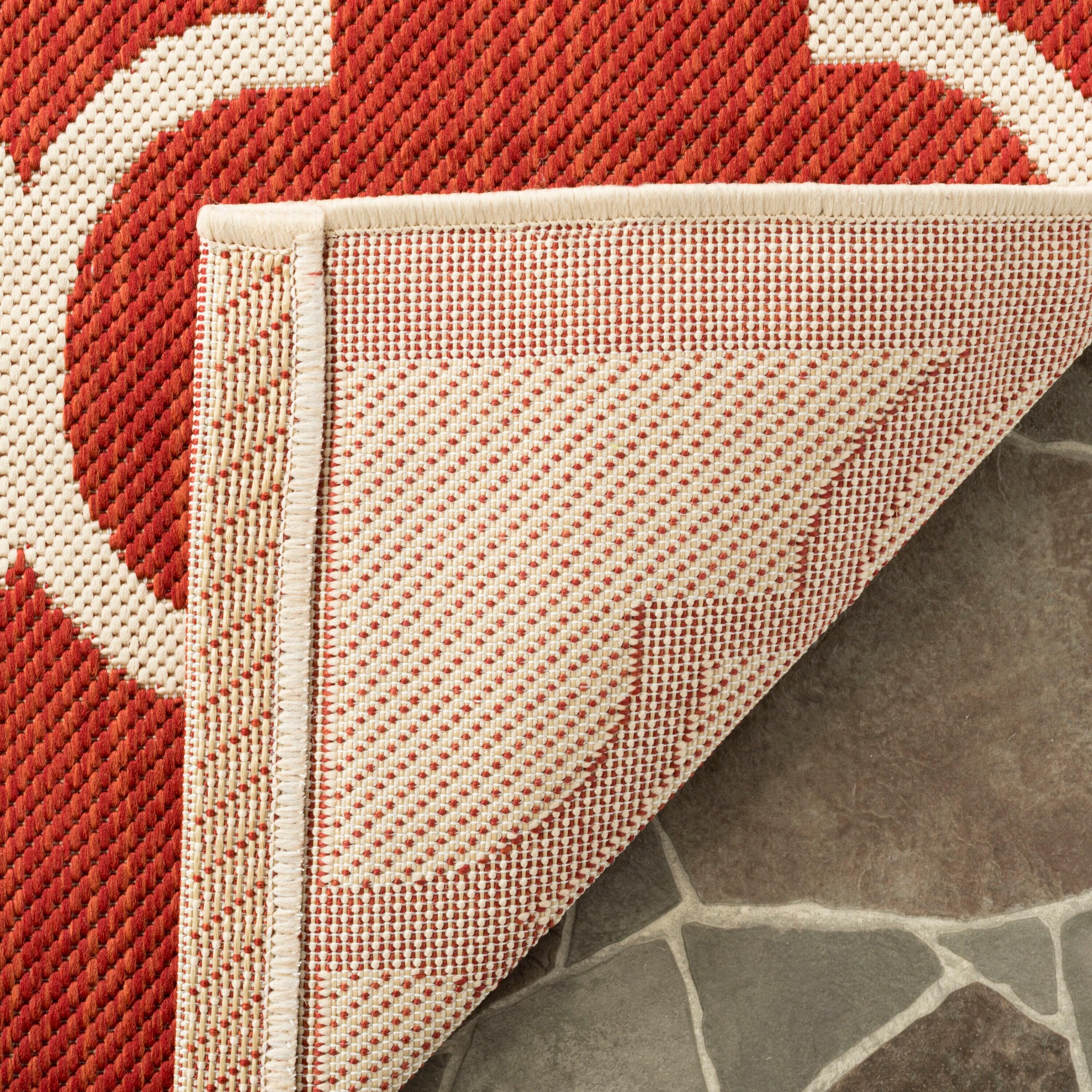 Courtyard CY6914 Power Loomed Indoor/Outdoor Runner Rug - Red/Bone - 2'3"x6'7" - Safavieh.