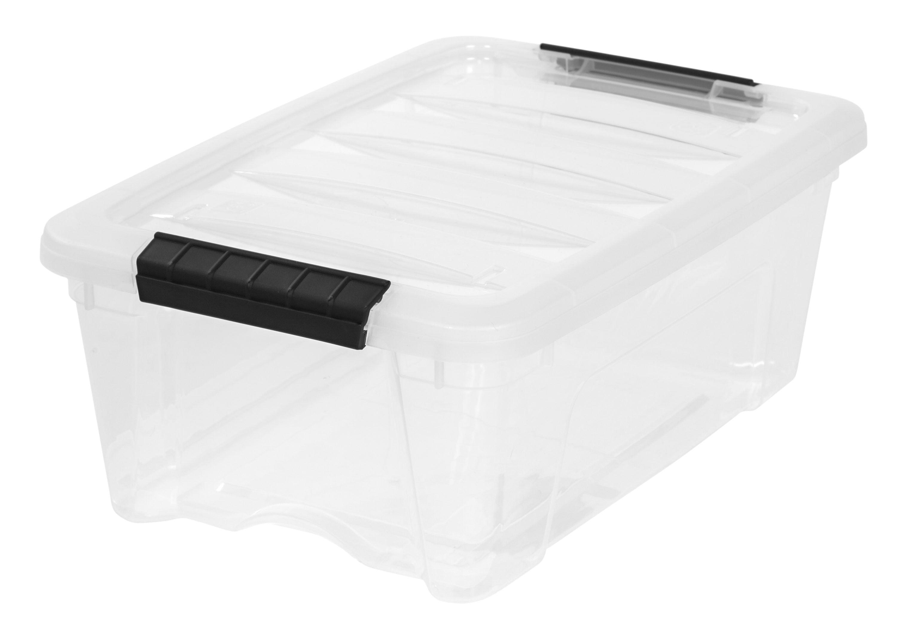 Plastic Storage Boxes with Latching Lids in Clear