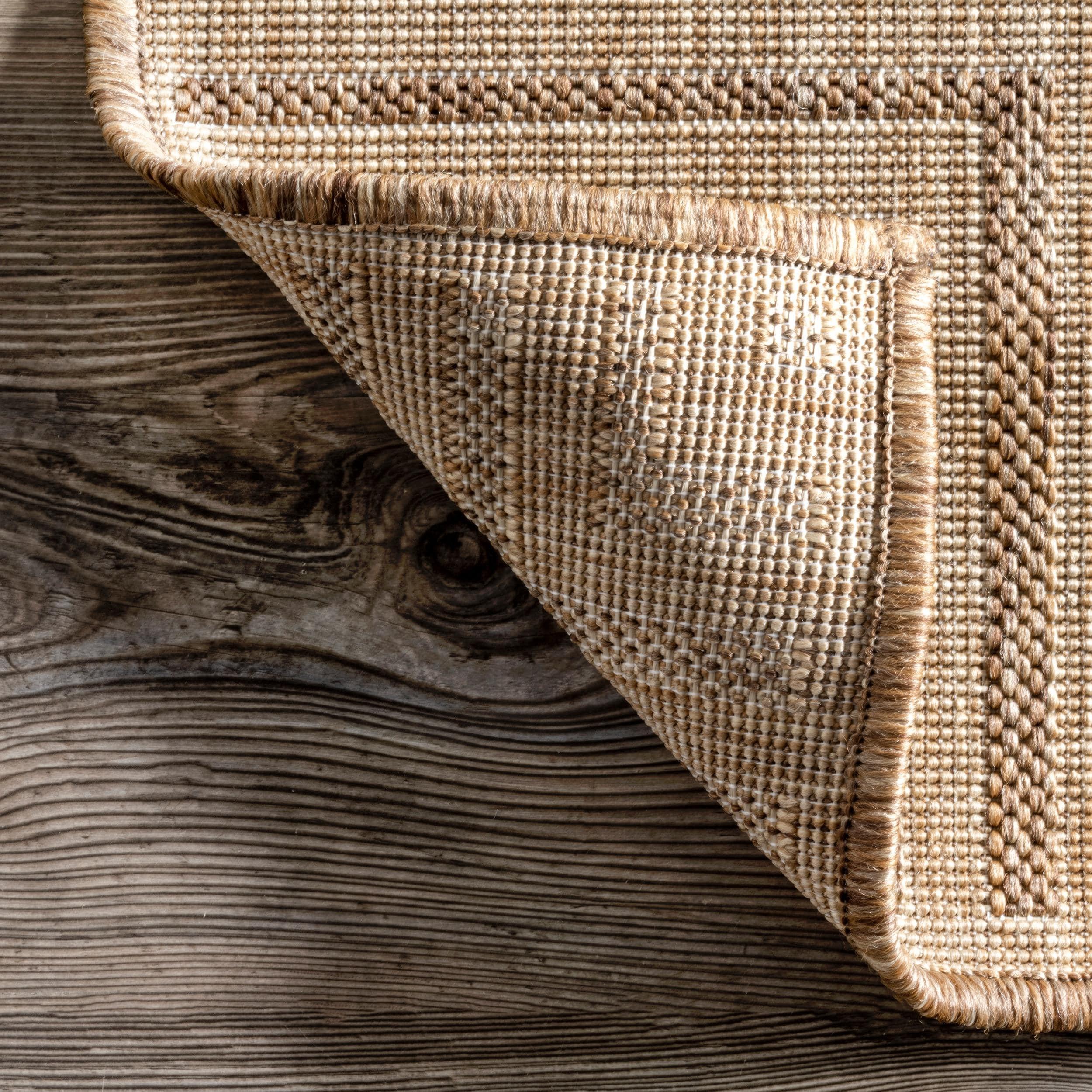 nuLOOM 4' x 6' Outdoor Area Rug, Stain Resistant, Weather Resistant, High Traffic, Patio, Balcony, Outside, Living Room, Dining Room, Asha Light Brown