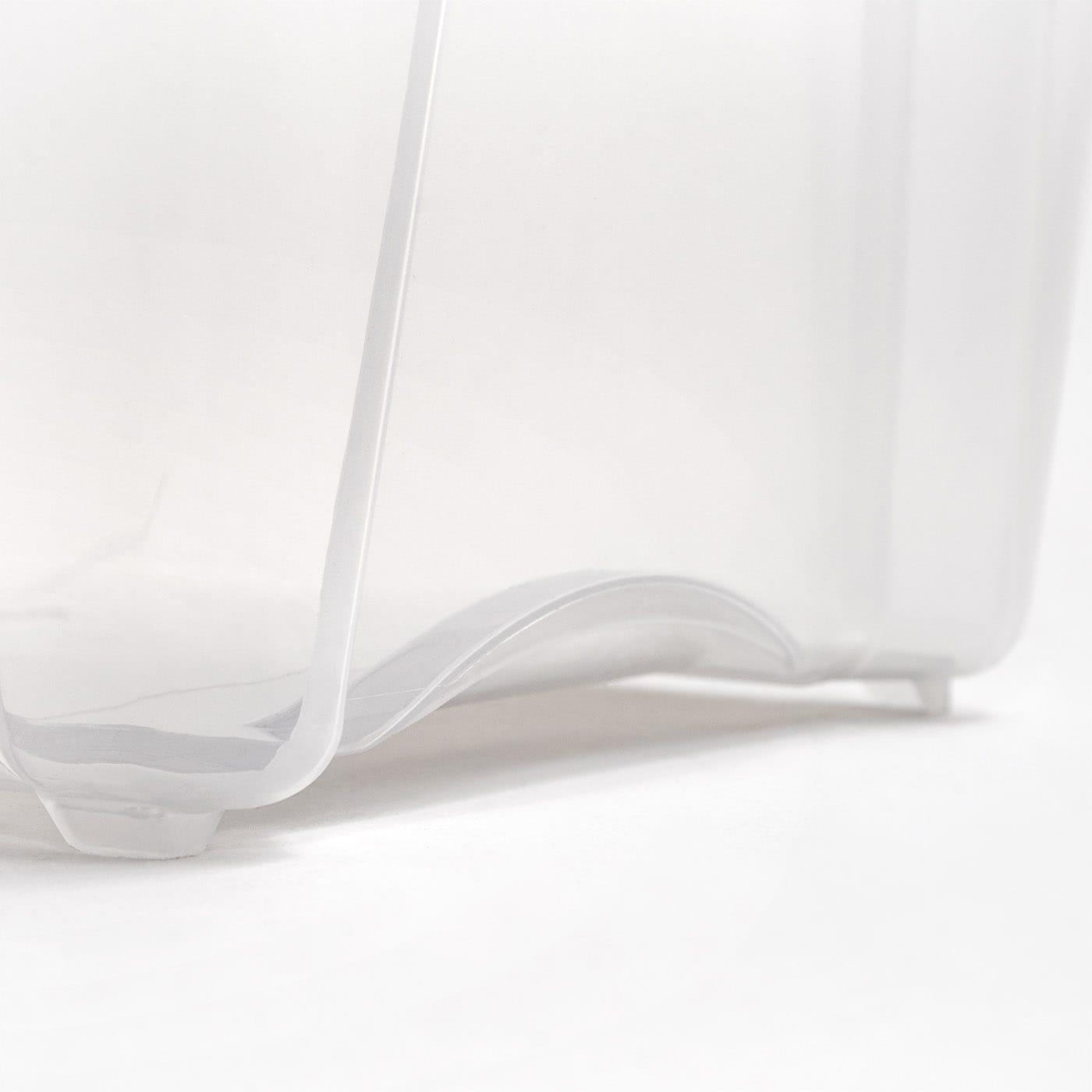IRIS 32qt Stack and Pull Plastic Storage Bin: Clear & Gray, Stackable, Portable, Latch Closure, Built-In Handles