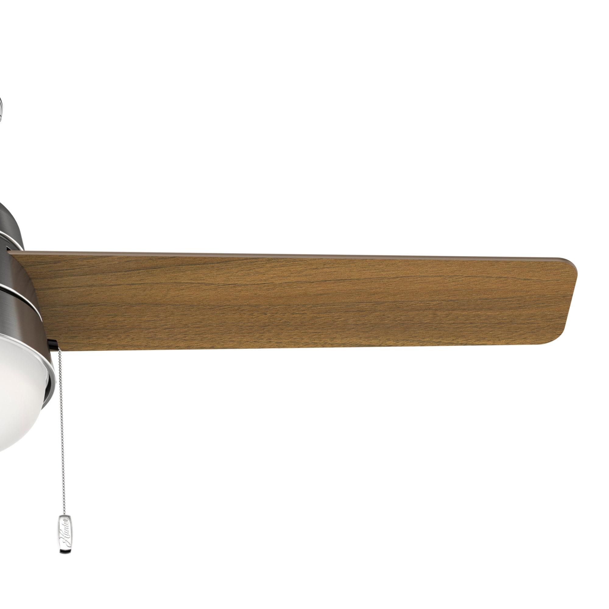 52" Aker 3 - Blade Indoor Standard Ceiling Fan with Pull Chain and Light Kit Included