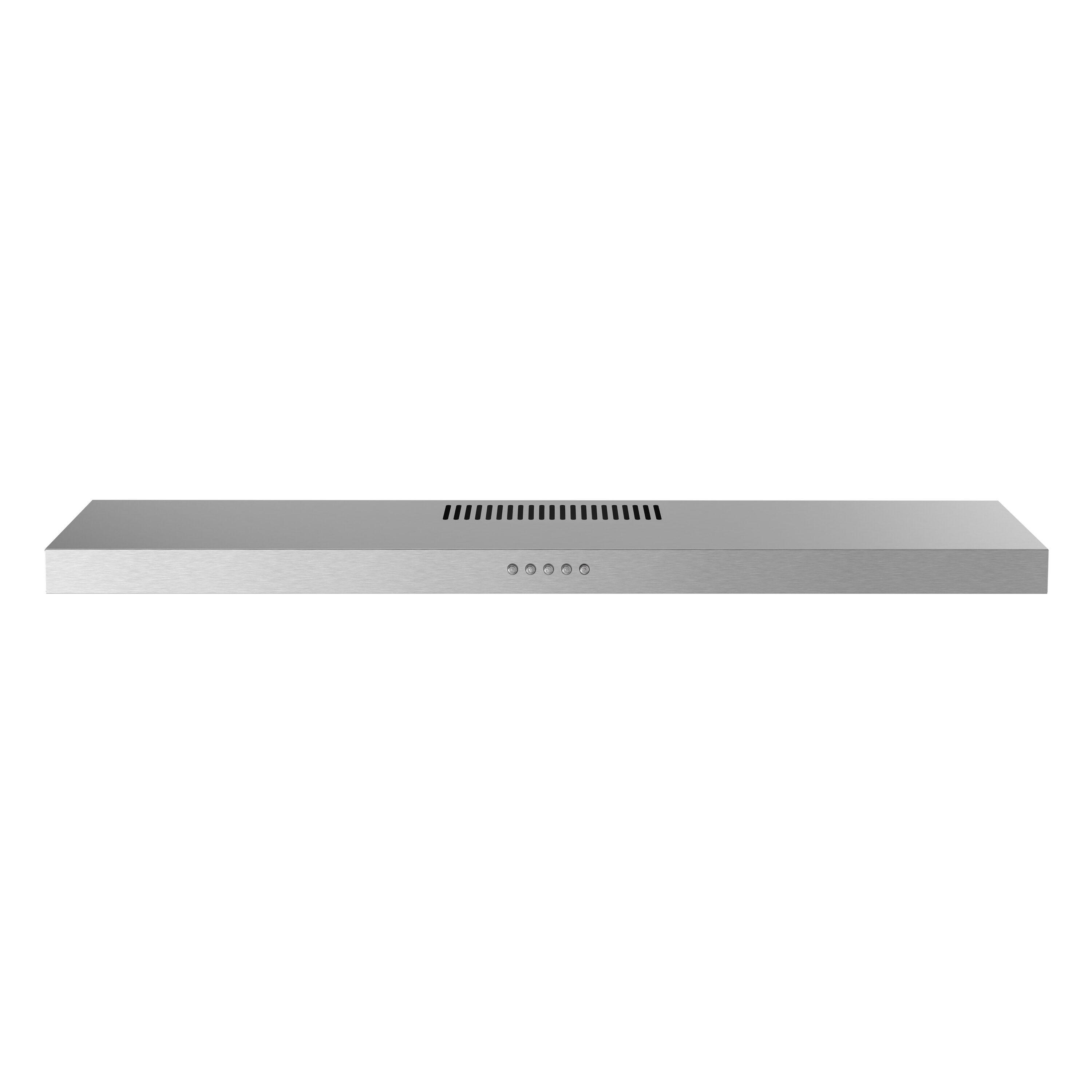 Streamline 36 In. T-10189-1-CL Grosetto Convertible Undermount 80 CFM Range Hood In Brushed Stainless Steel With Mesh Filters, Push Button Control, LED Light