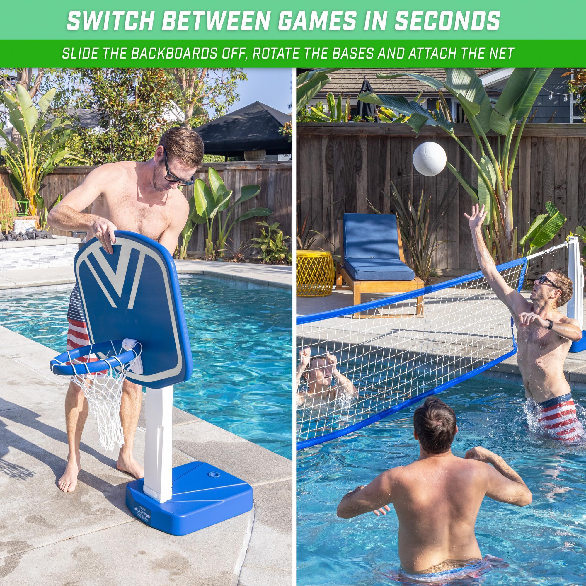GoSports Gosports Splash Hoop 2-In1 Full Court Pool Basketball & Volleyball Game Set