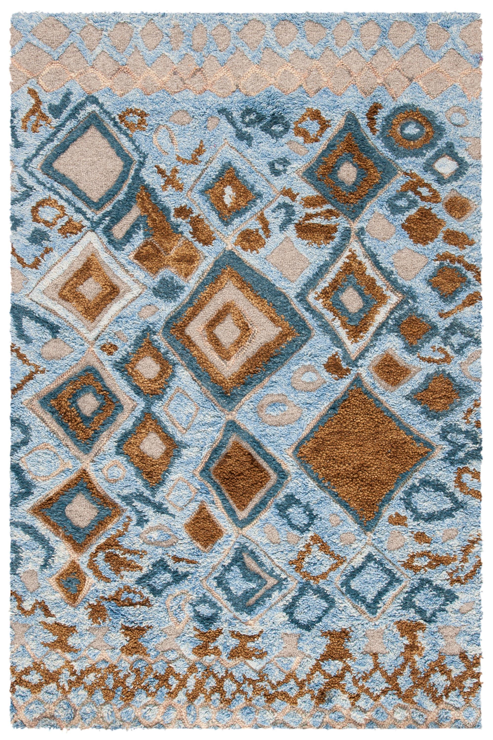 Casablanca Shag CSB618 Hand Tufted Indoor Area Rug - Grey/Gold - 4'x6' - Safavieh