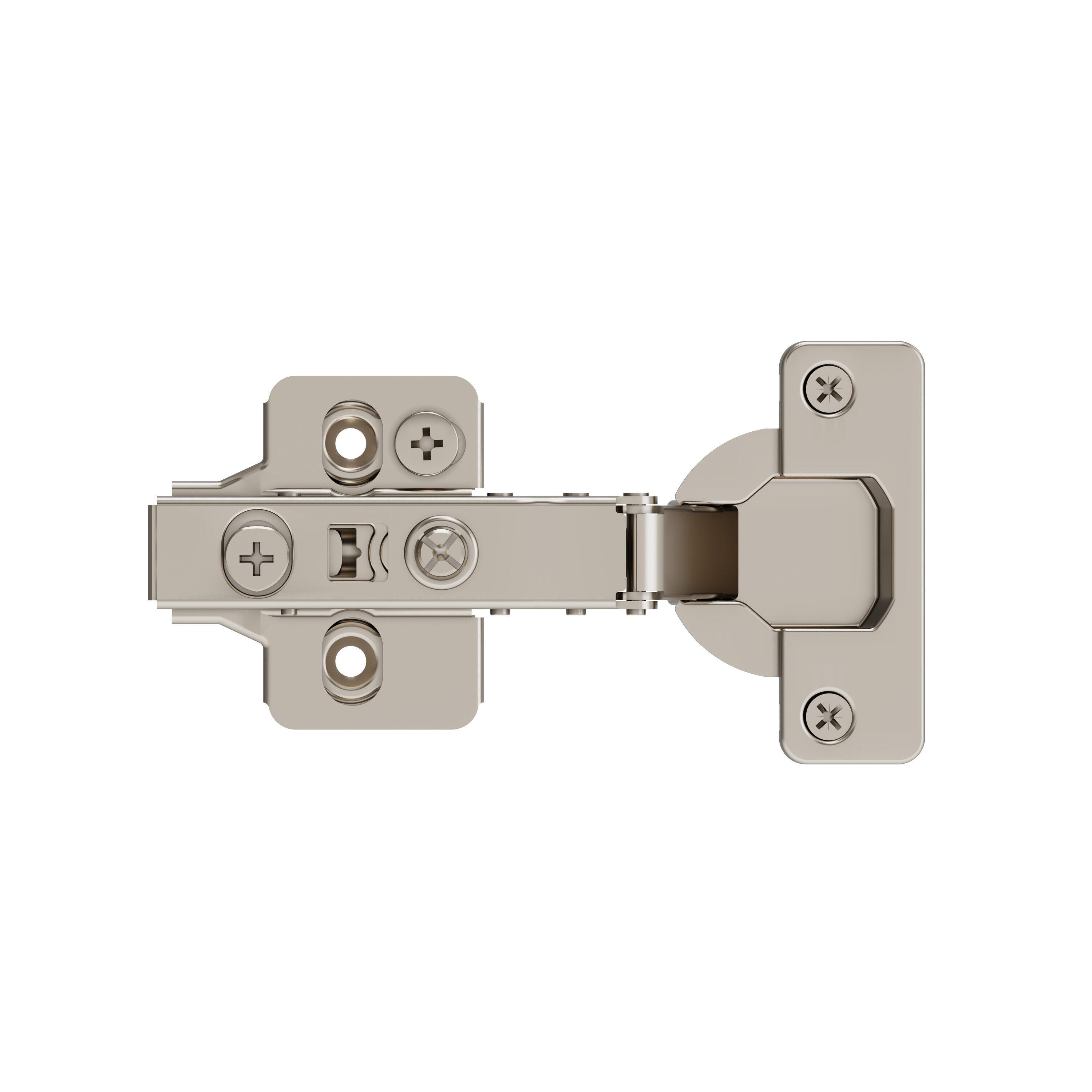 Nickel Full Overlay Frameless Self-Closing Cabinet Hinge