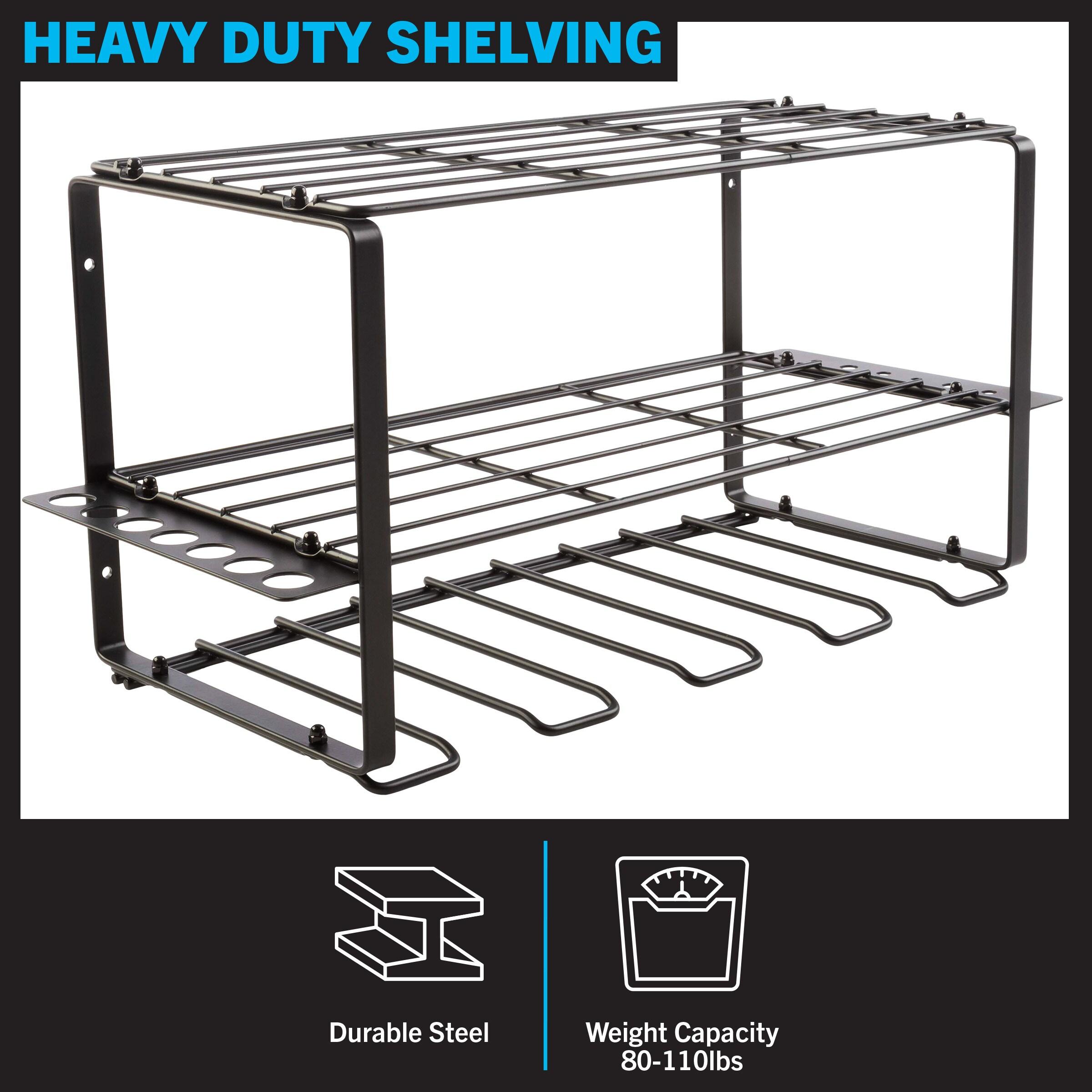 Stalwart 3-Tier Power Tool Organizer Shelving - Wall Mount Garage Storage System for Tools