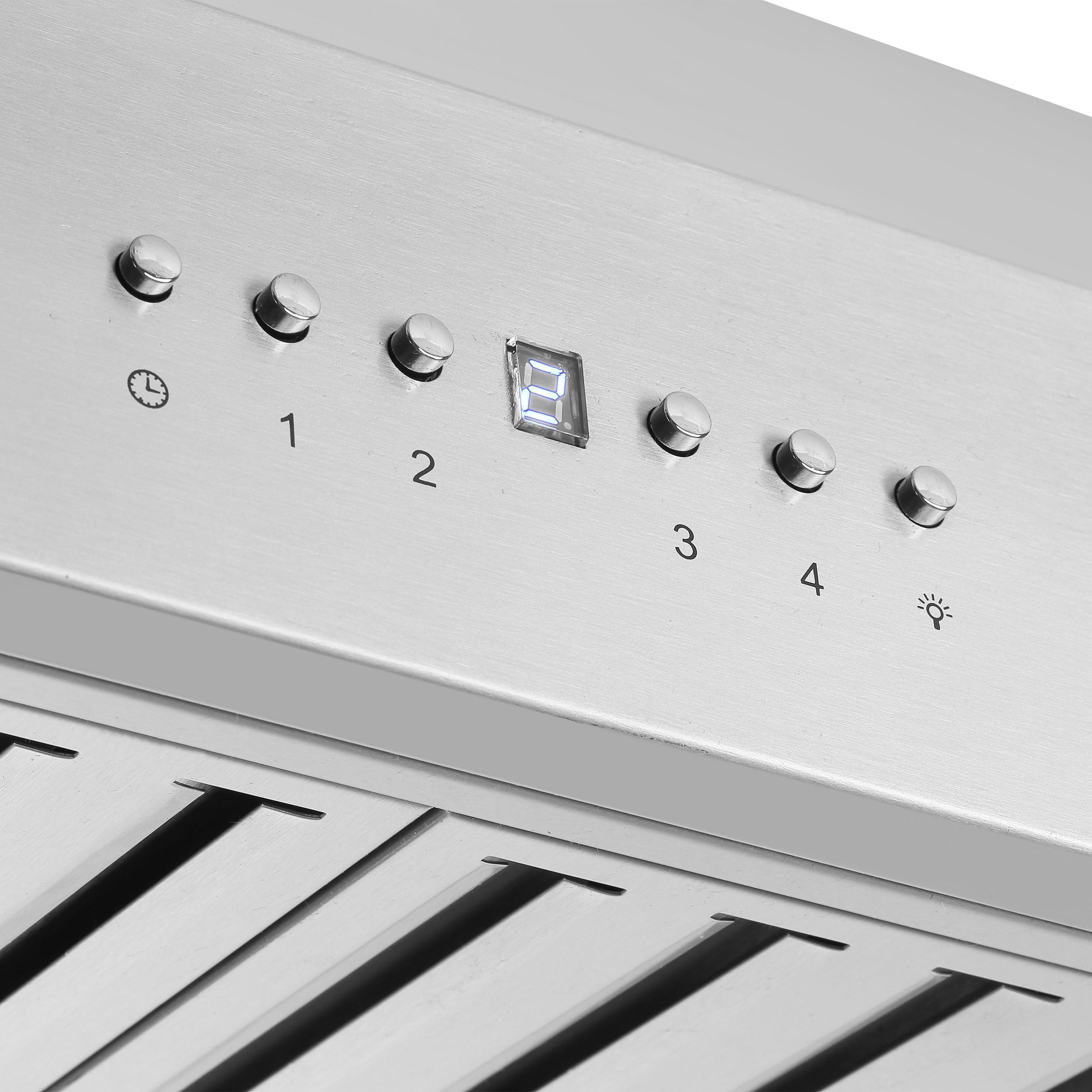 Forno Orvieto 36-inch Wall Mount Range Hood, 1200 CFM Double Motor, 4 Speed Control, All Stainless Steel