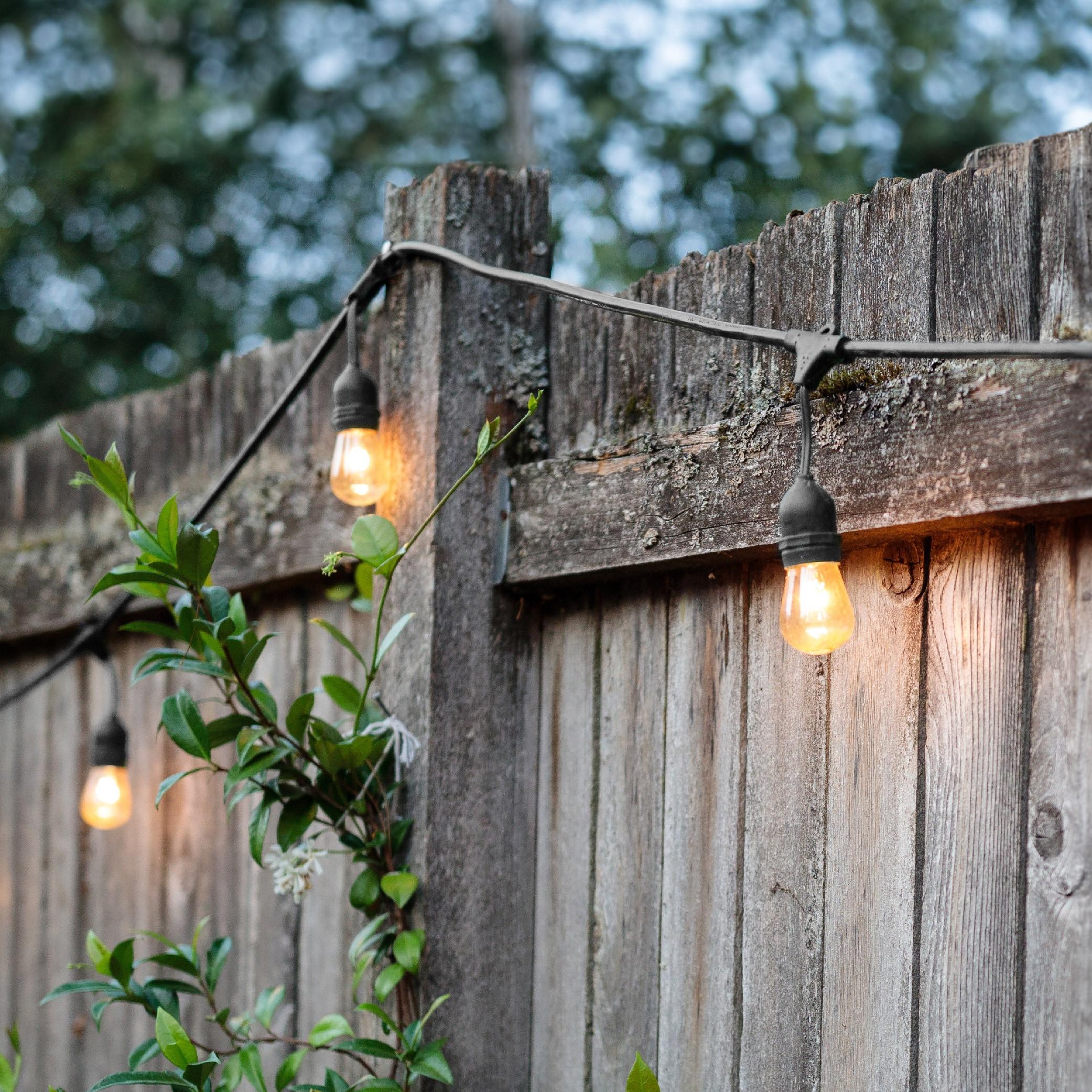 Newhouse Lighting LED String Lights with Weatherproof Technology, Dimmable with Wireless Remote Control, 48ft and 16 (15+1 free) LED Light Bulbs Included, Black (CSTRINGLEDDIM)