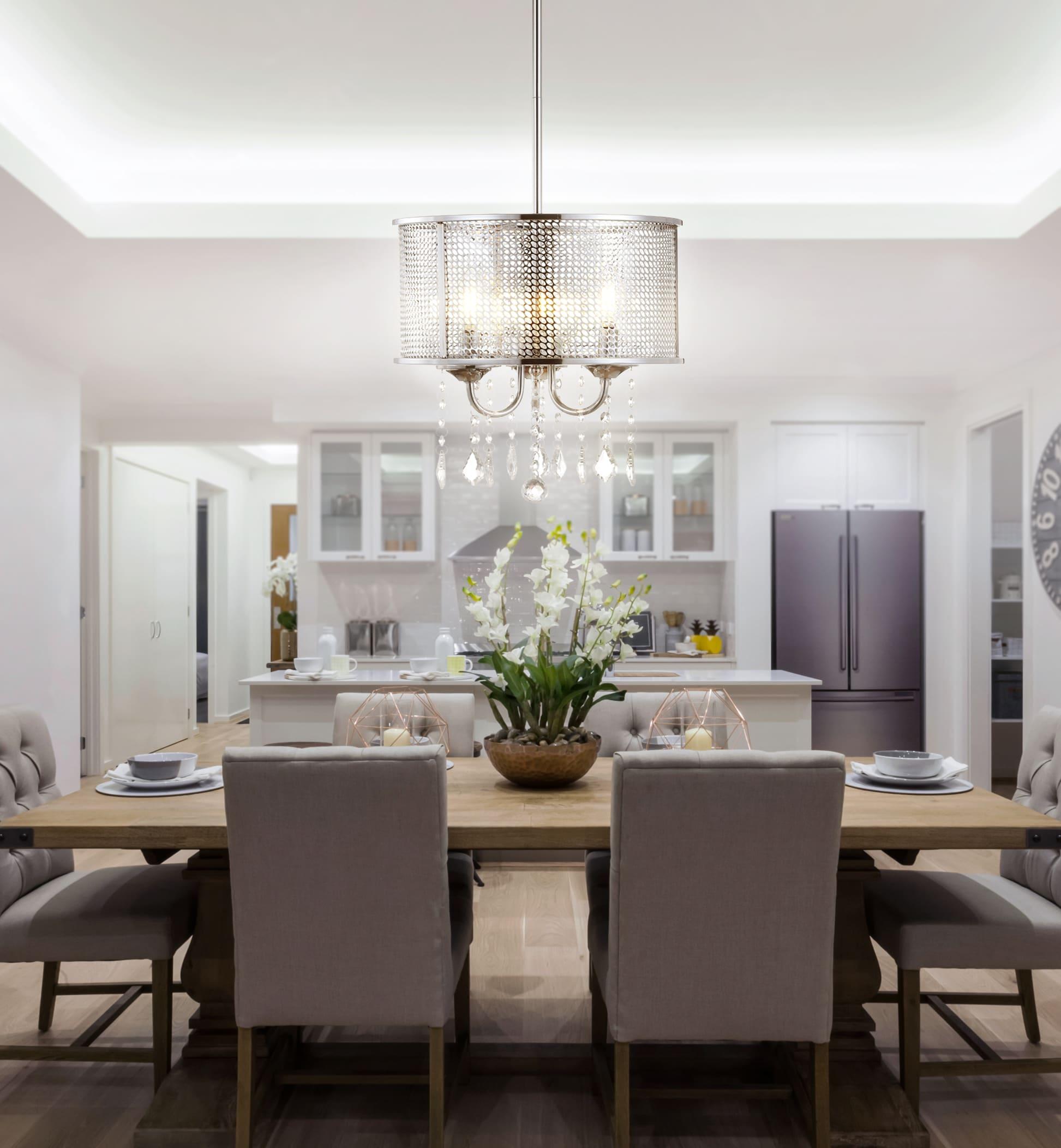 Avah 13" Chrome Polished Crystal Globe LED Pendant