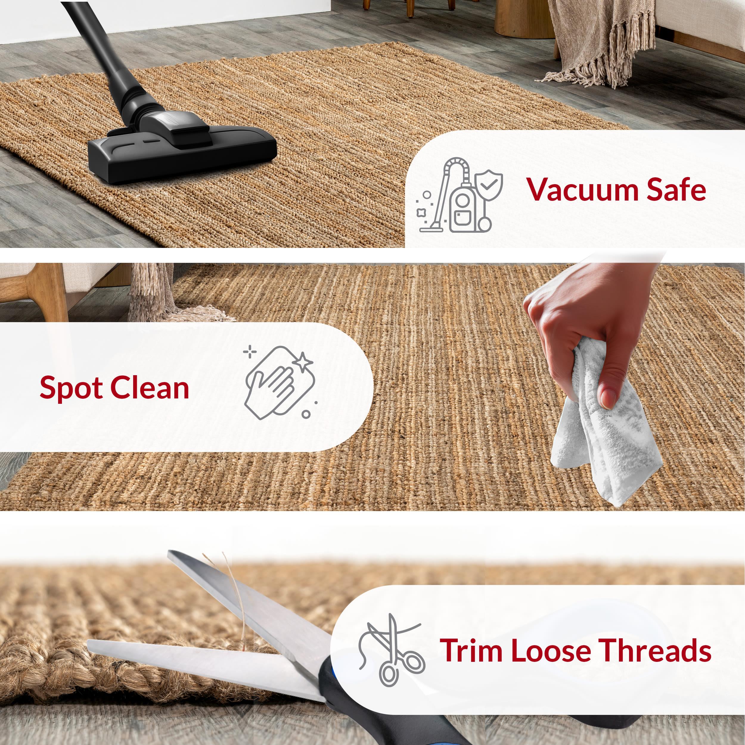 Nuloom Ashli Solid 6x9 Jute Indoor Area Rug for Dining Room Rug Neutral Rug Living Room Rug Kitchen, Natural