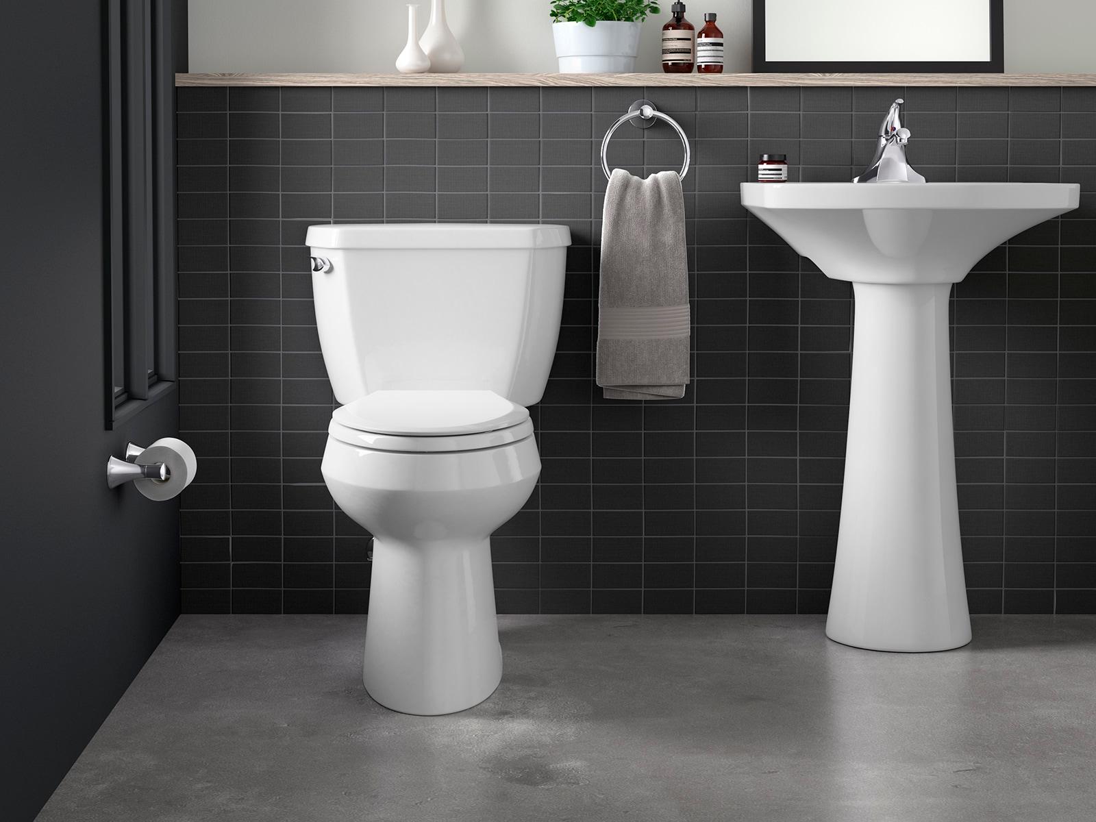 Highline Two-Piece Elongated 1.6 GPF Toilet with Pressure Lite Flush and Left-Hand Trip Lever