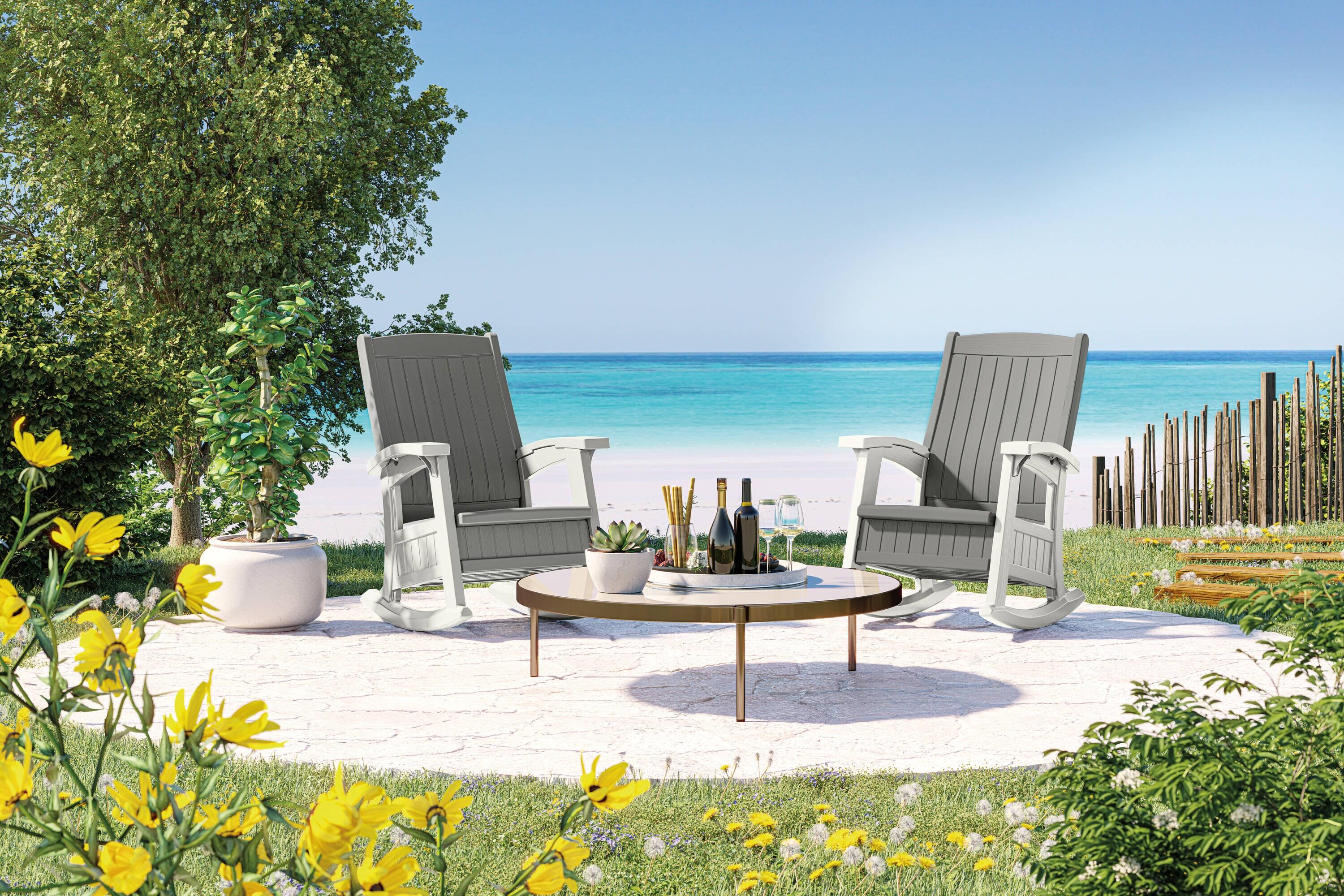 Suncast Suncast Outdoor Rocking Chair with Storage