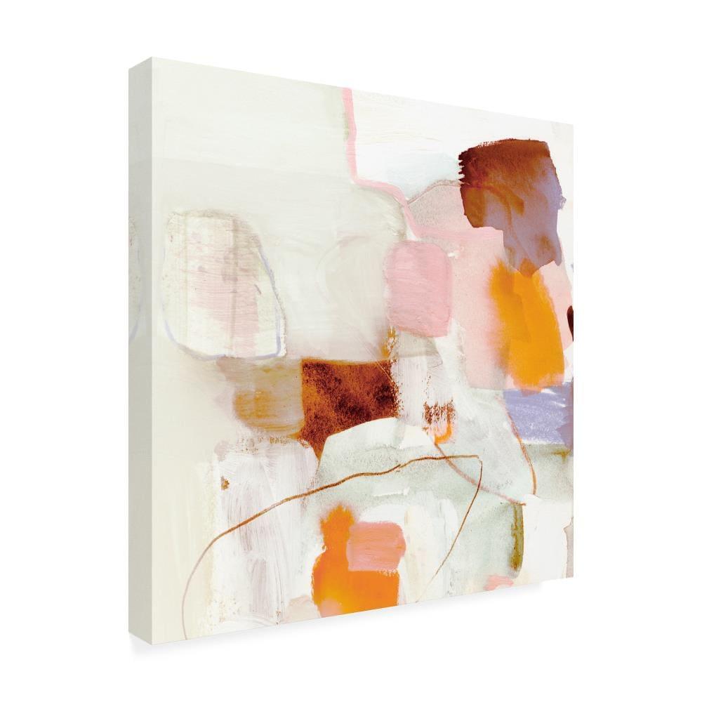 Orange and White Abstract Canvas Art for Nursery