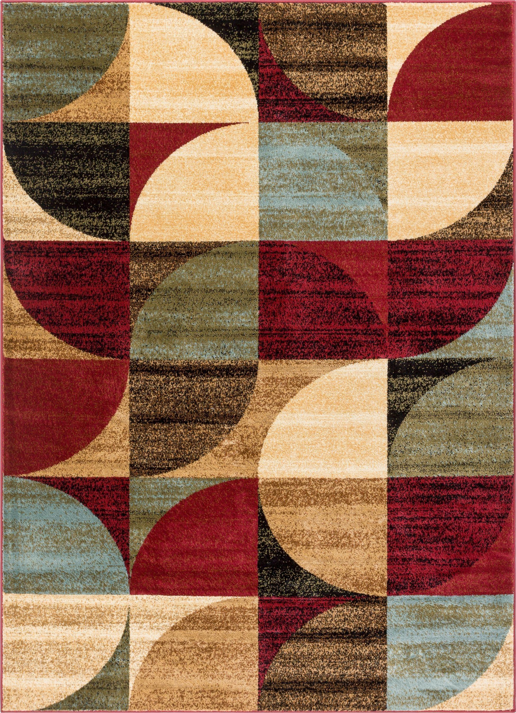 Well Woven Barclay Geometric Rustic Area Rugs, Red