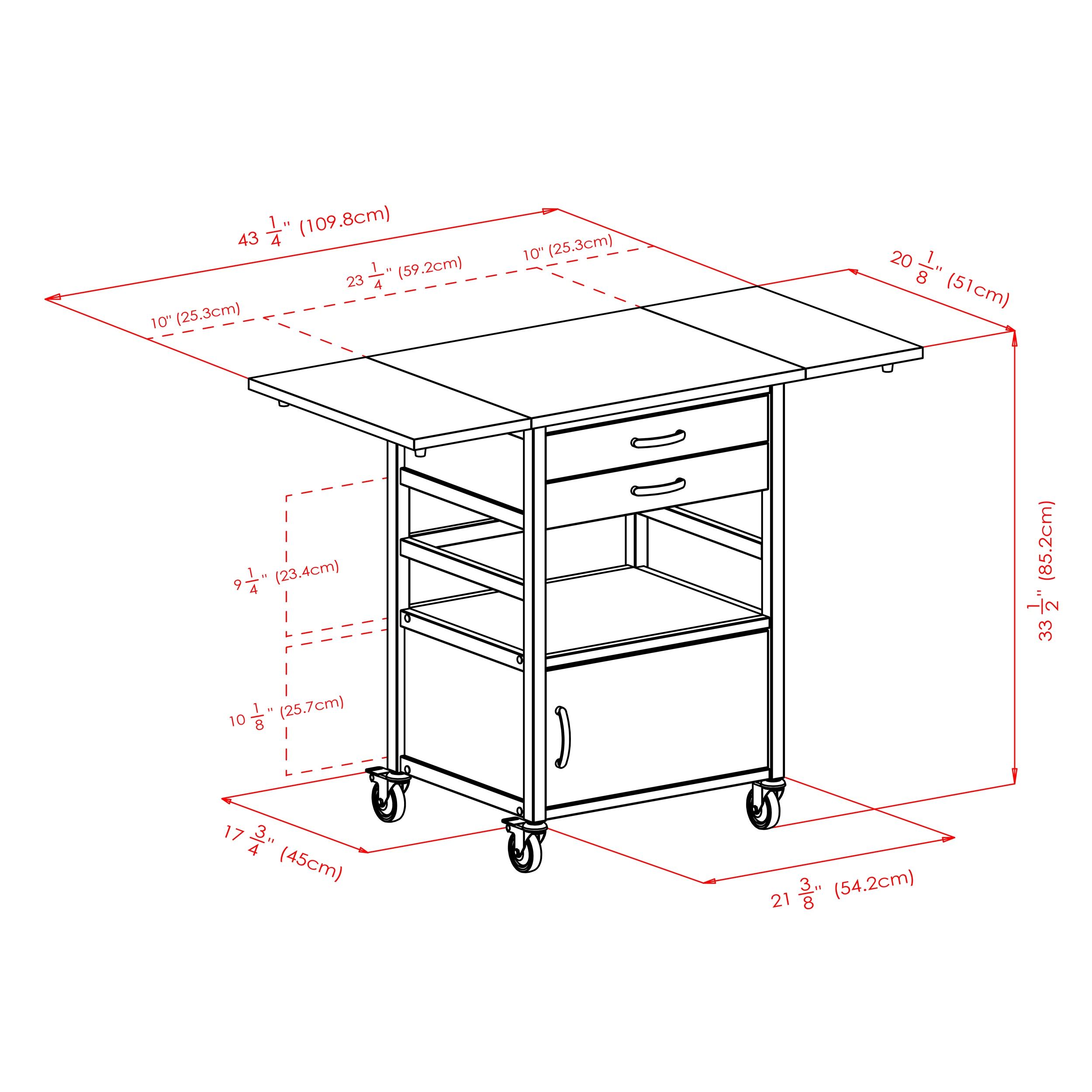 Bellini 33.54'' H x 43.23'' W 1 Utility Cart with Wheels