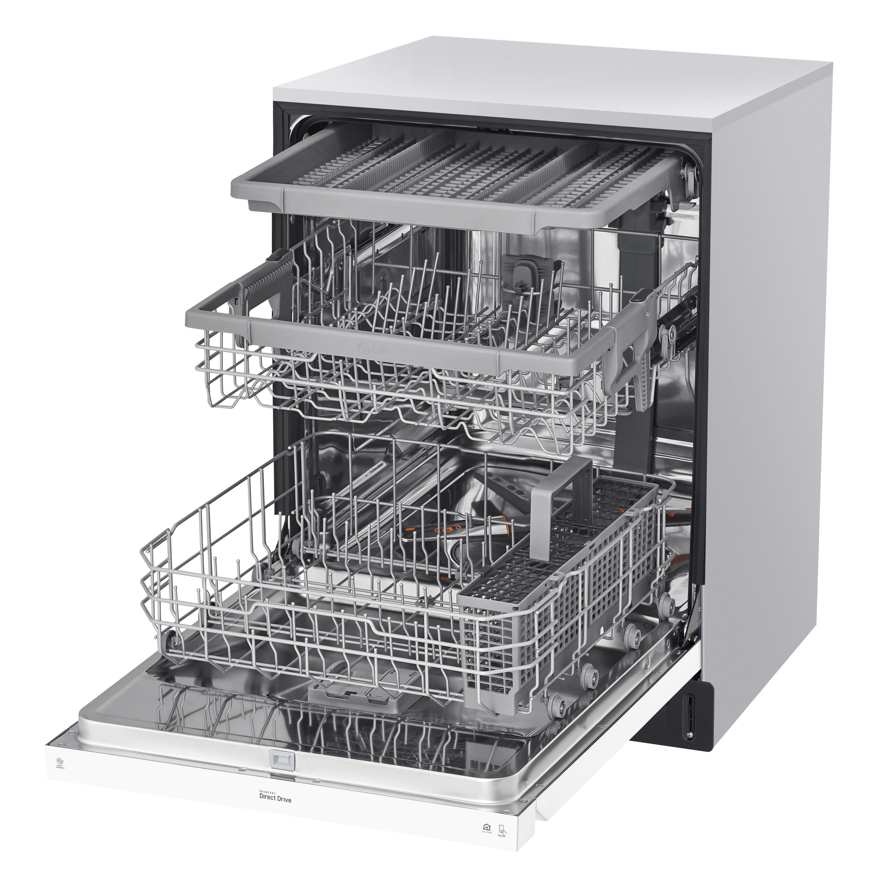 LG 24 in. PrintProof Stainless Steel Front Control Dishwasher with QuadWash, 3rd Rack & Dynamic Dry, 48 dBA