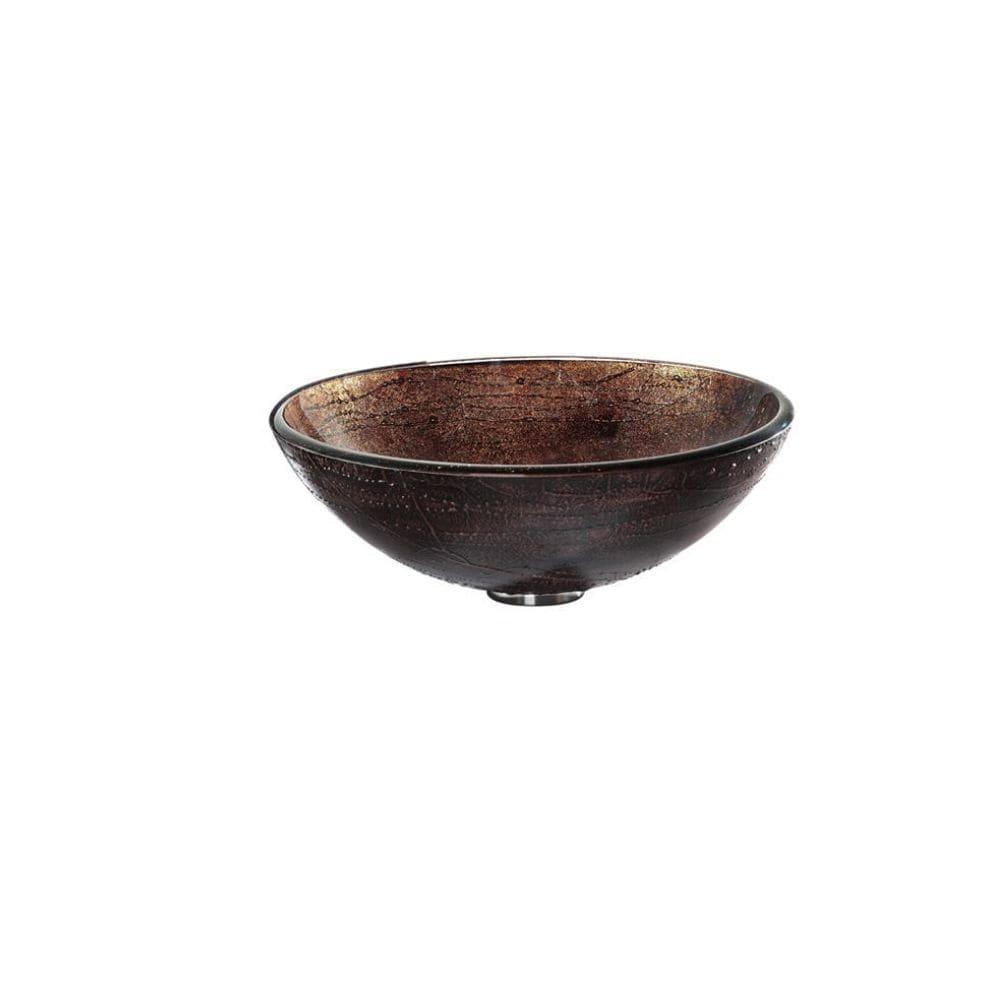 Kraus Copper Illusion Glass Vessel Sink with Pop-Up Drain and Mounting Ring