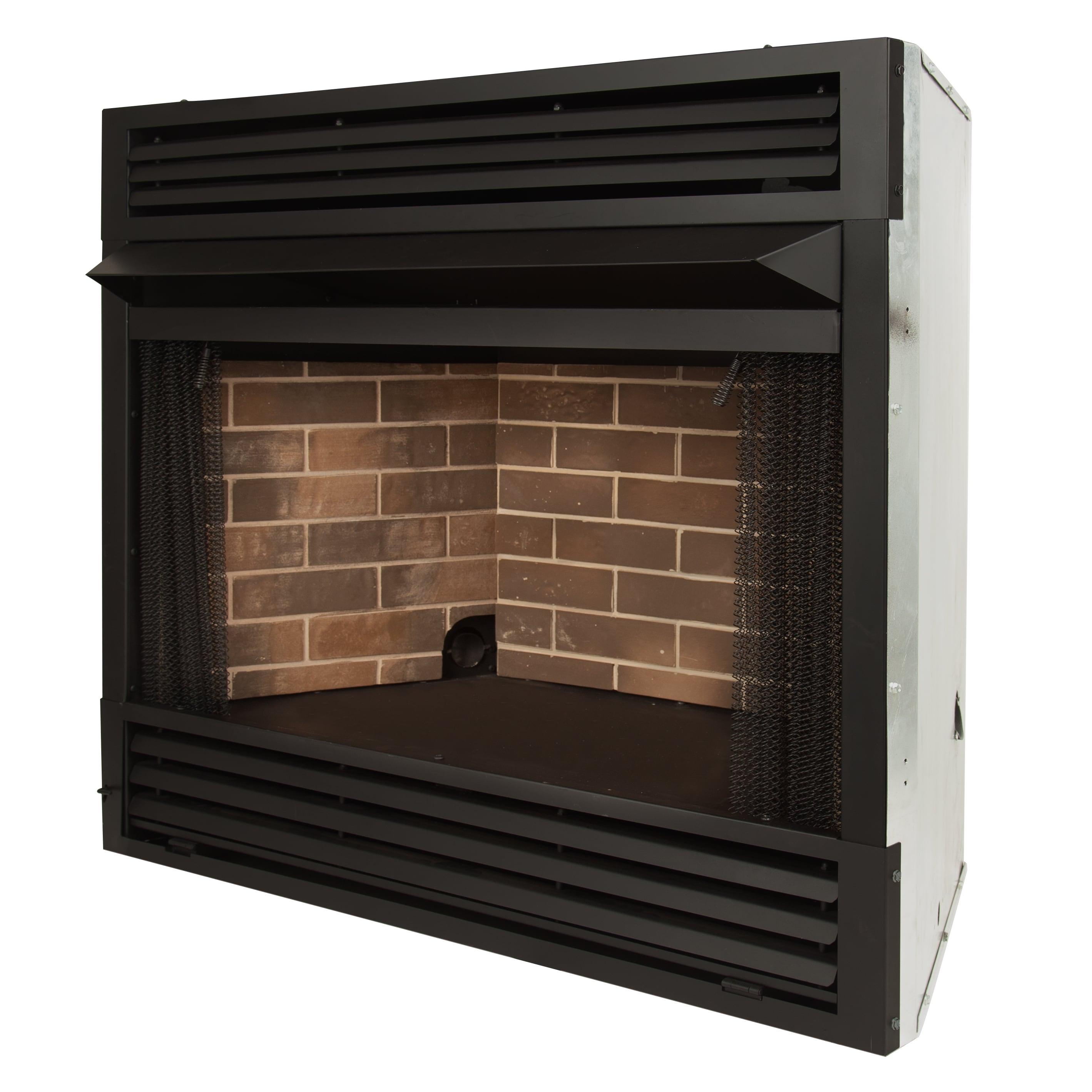 Black 32-Inch Vent-Free Dual Fuel Fireplace Insert