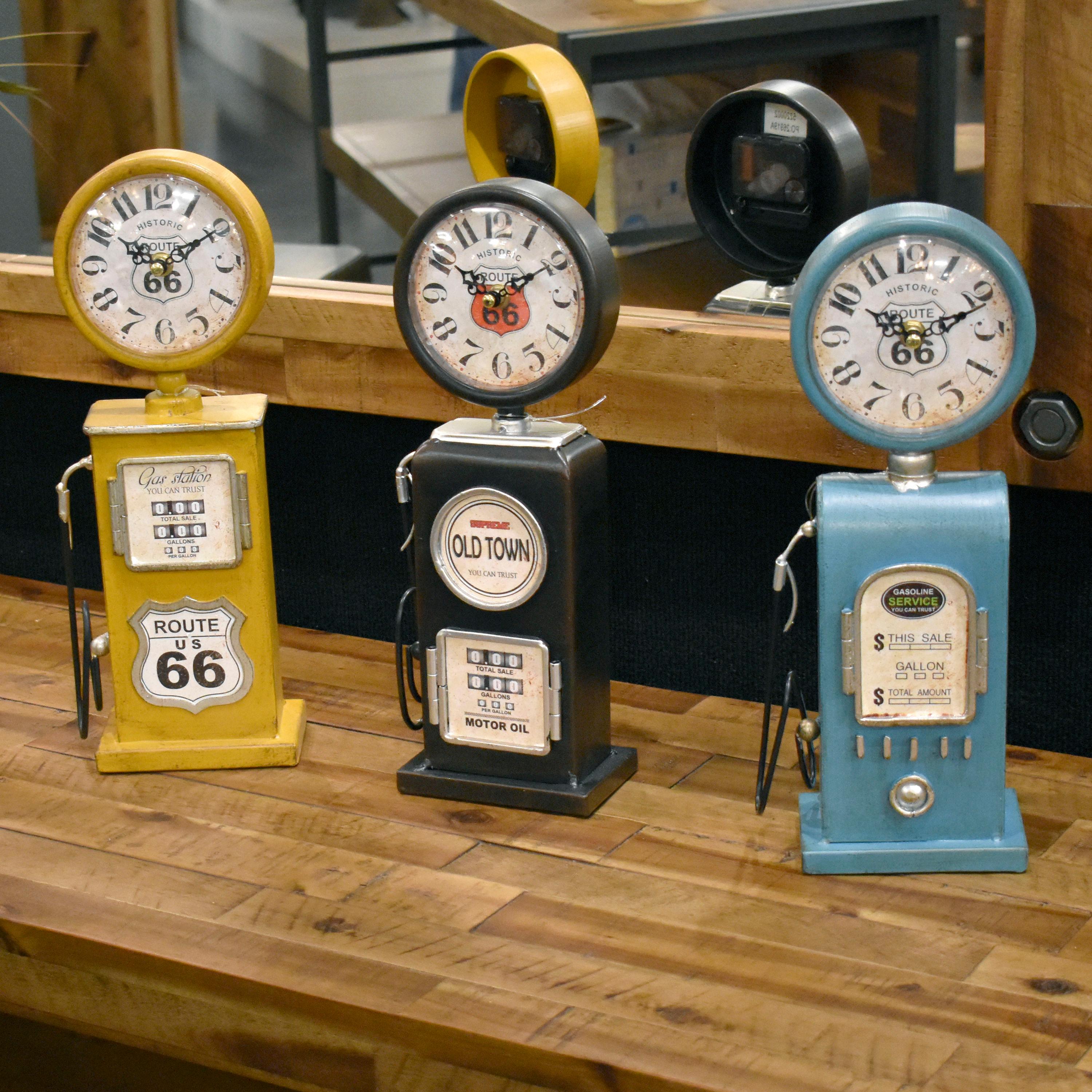 Yosemite Home Decor Route 66 Blue Table Top Clock