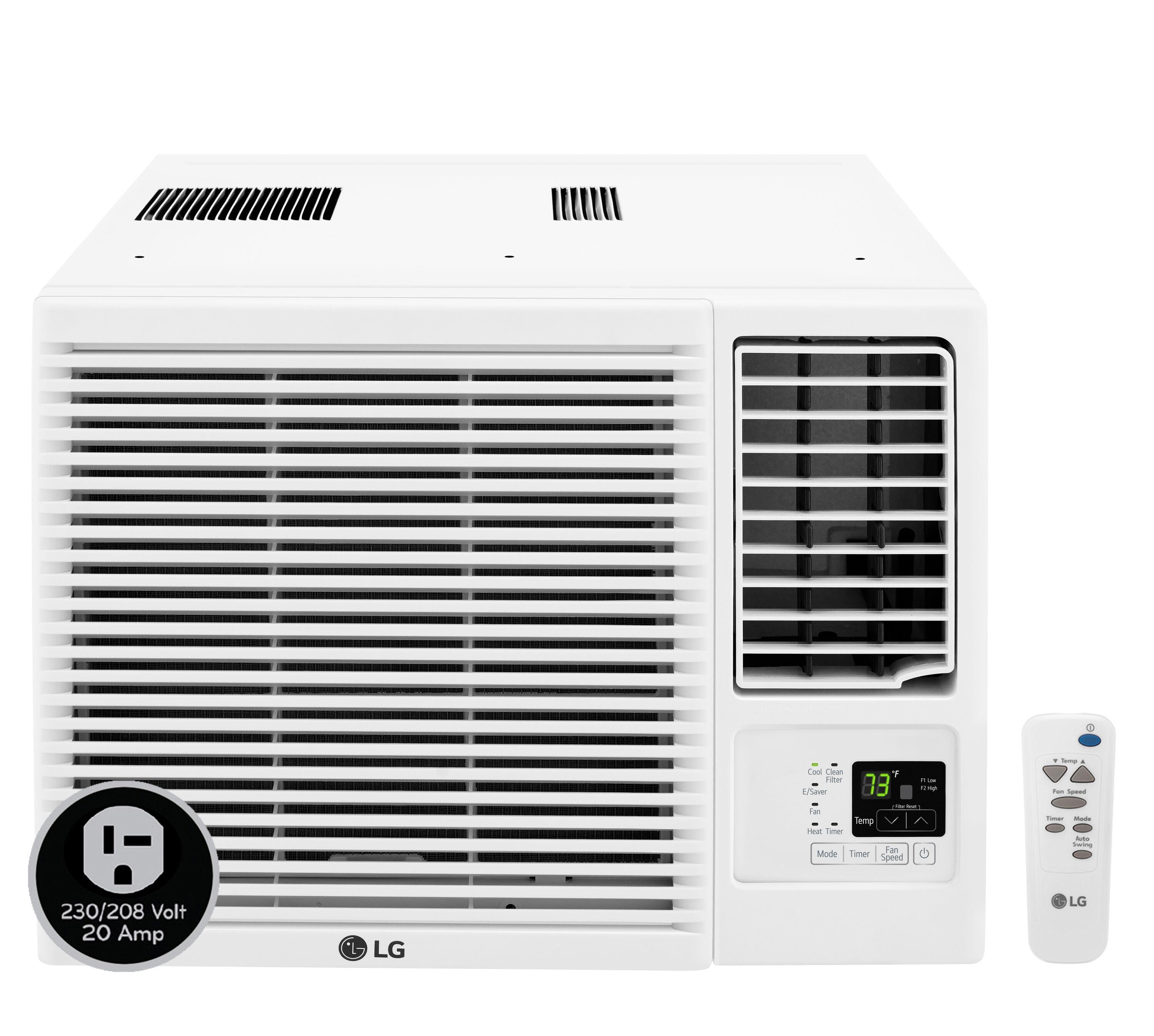 LG 18,000 BTU 230V Window-Mounted Air Conditioner with 12,000 BTU Supplemental Heat Function