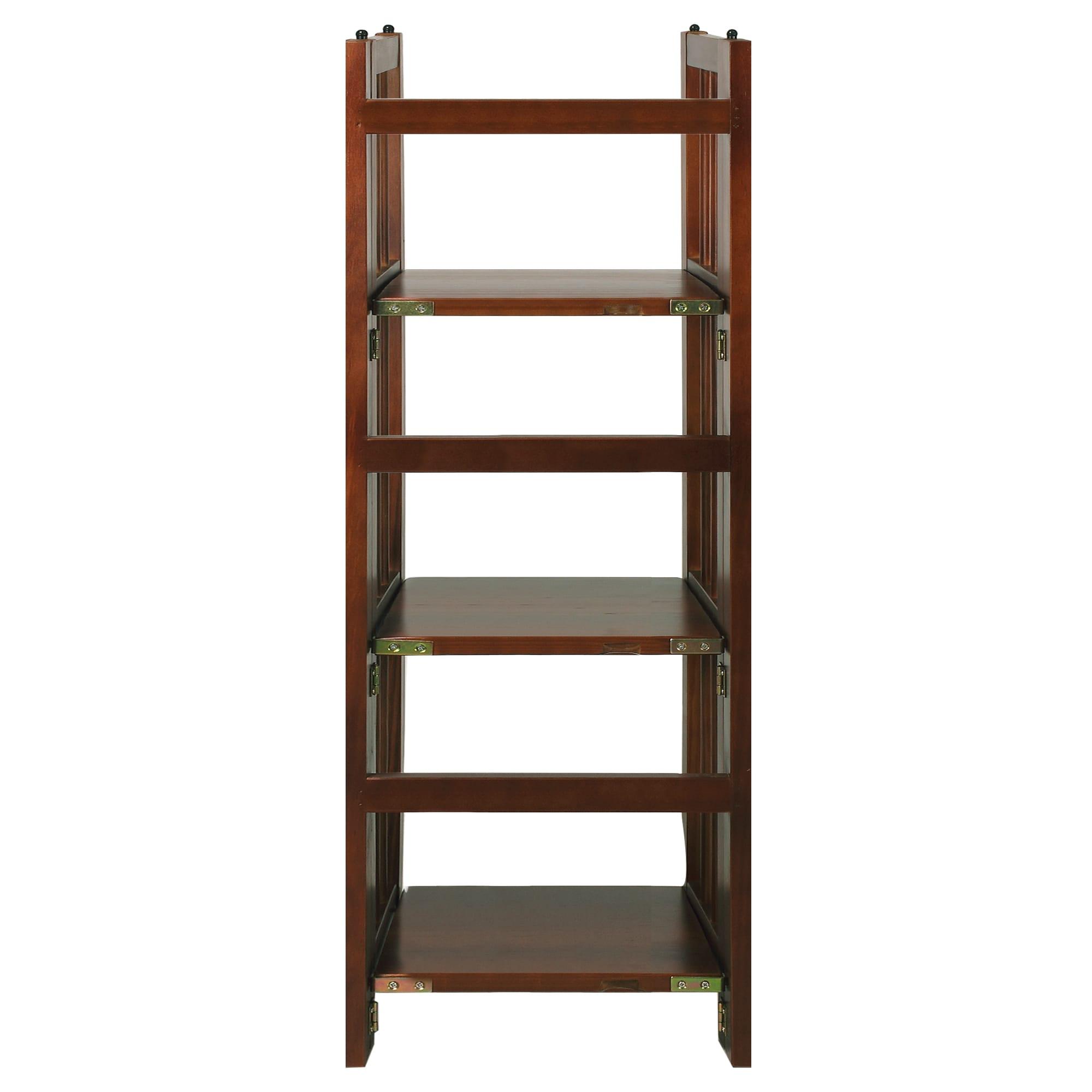 Casual Home 331-33 14 in. 3-Shelf Folding Bookcase, Walnut