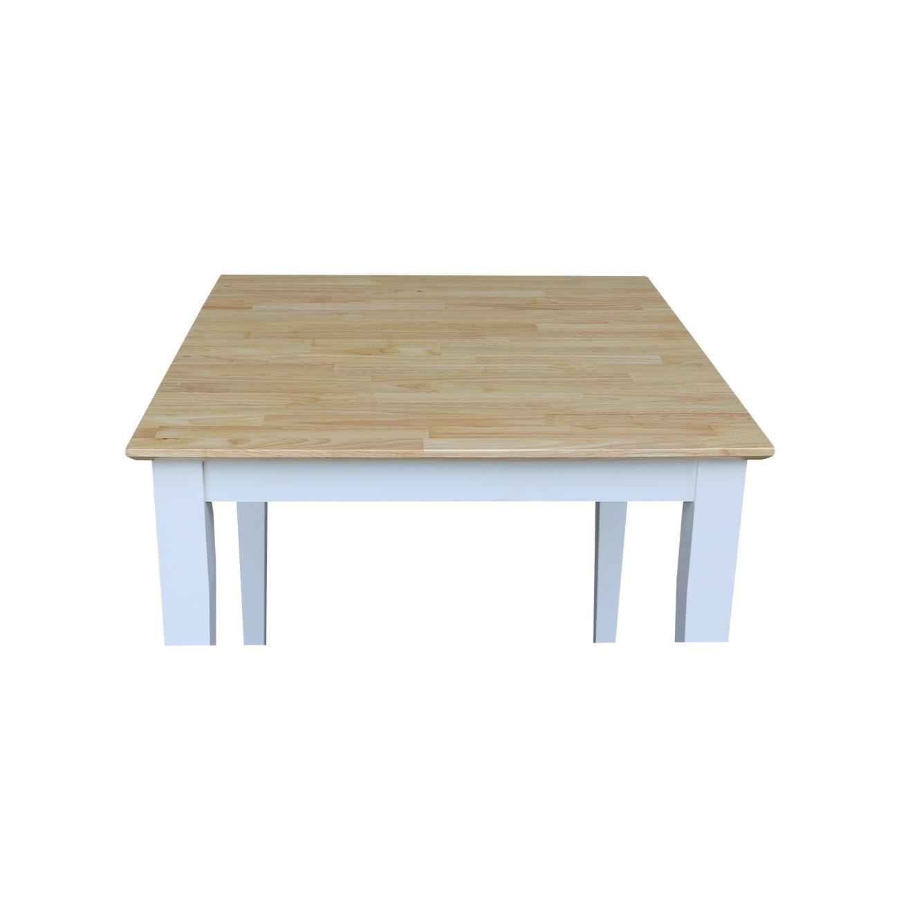 3pc Dining Table with 2 Ladderback Chairs White/Natural – International Concepts: Solid Wood, Square, Non-Extension