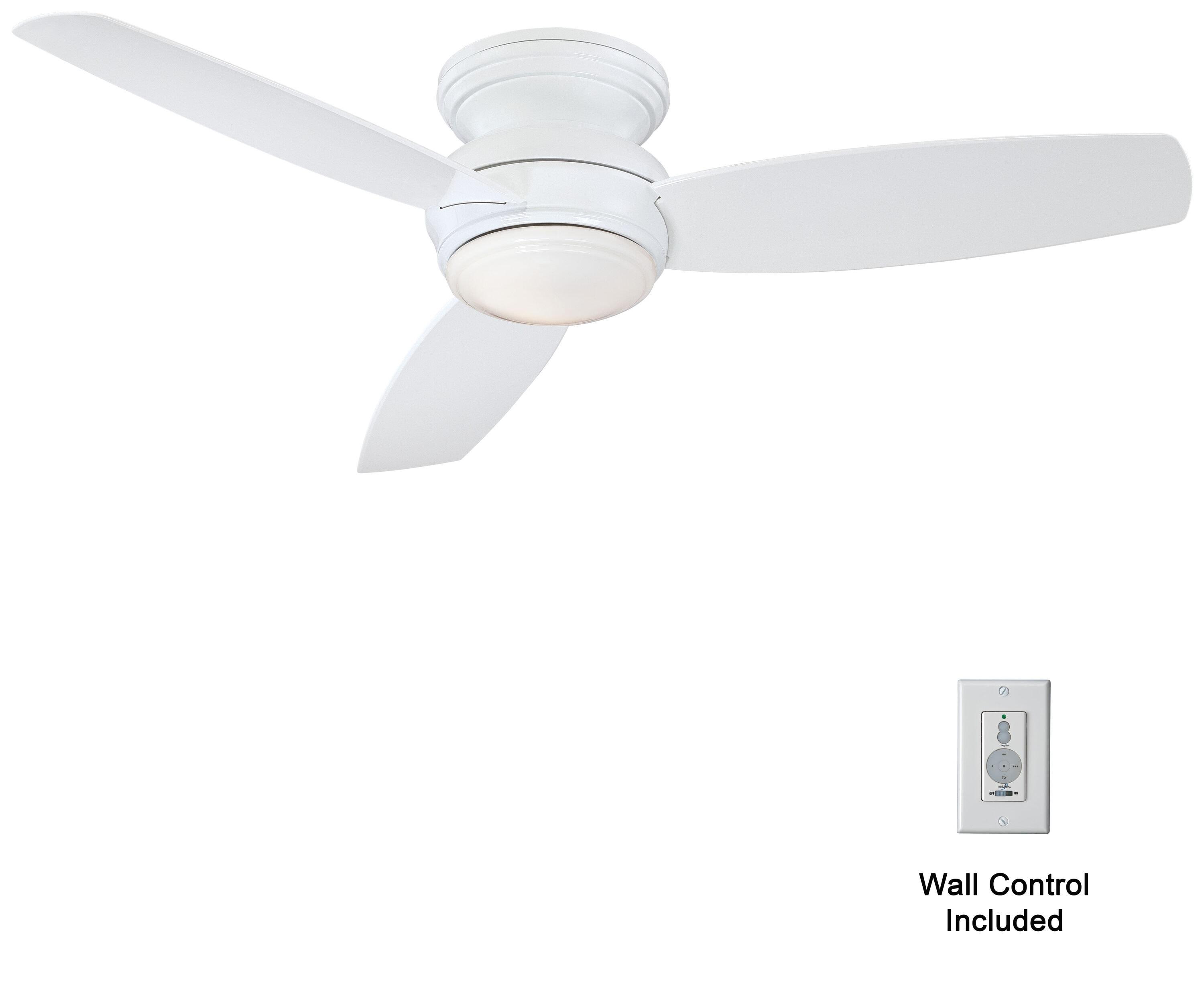 Minka Aire 52" Concept 3 - Blade Outdoor LED Propeller Ceiling Fan with Wall Control and Light Kit Included