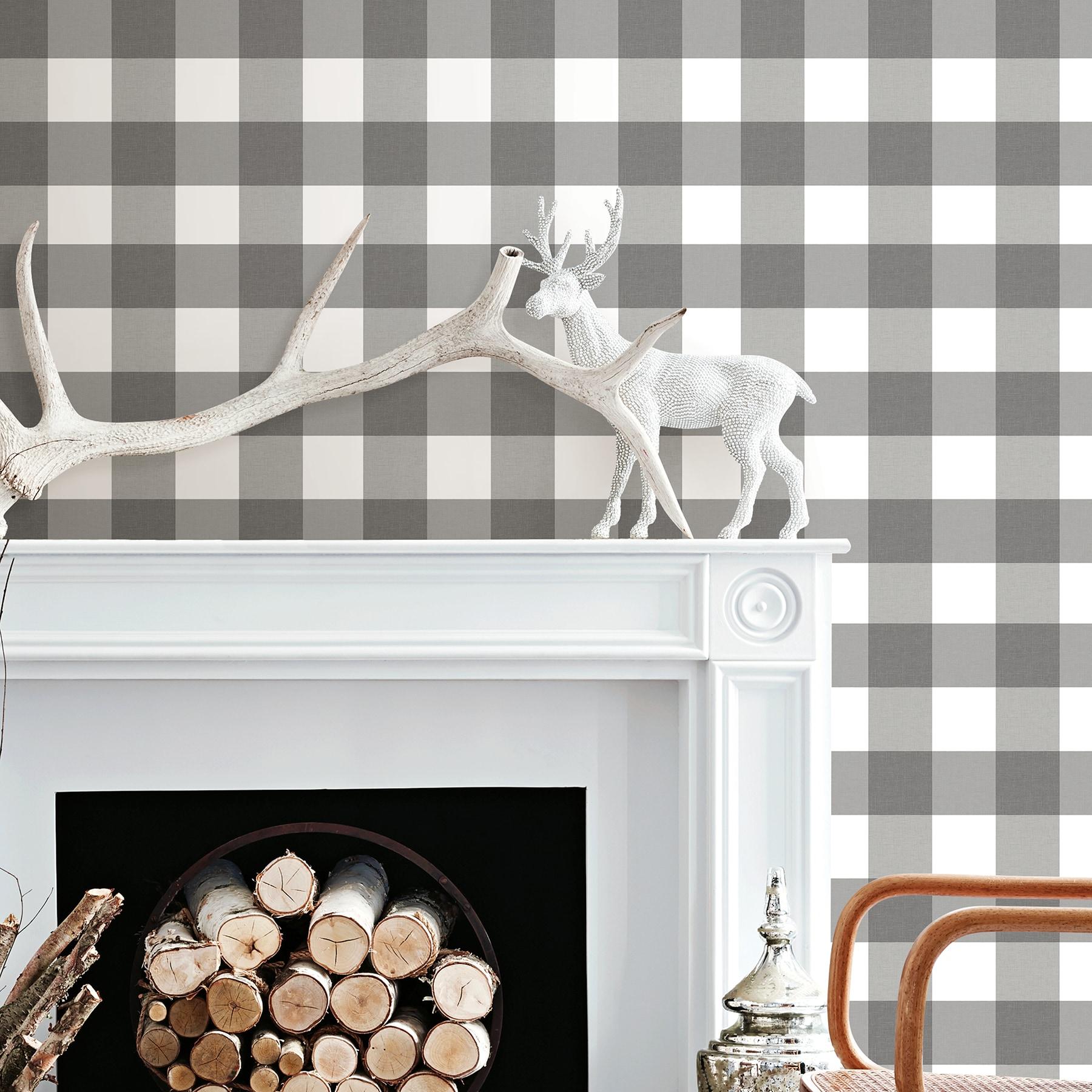 InHome Homestead Plaid Peel & Stick Wallpaper, 198-in by 20.5-in