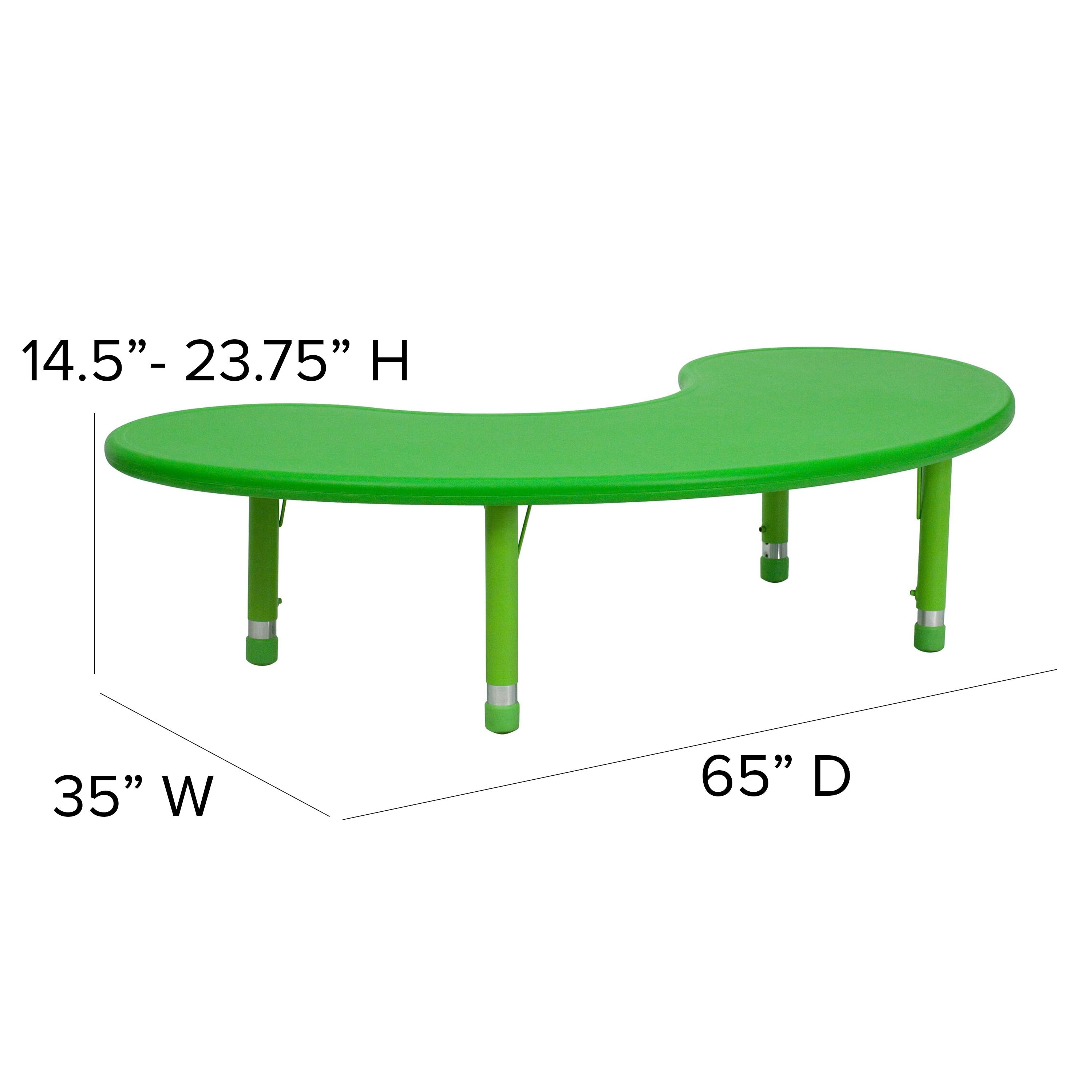 Half-Moon Plastic Adjustable Height Kids Activity Table by Flash Furniture