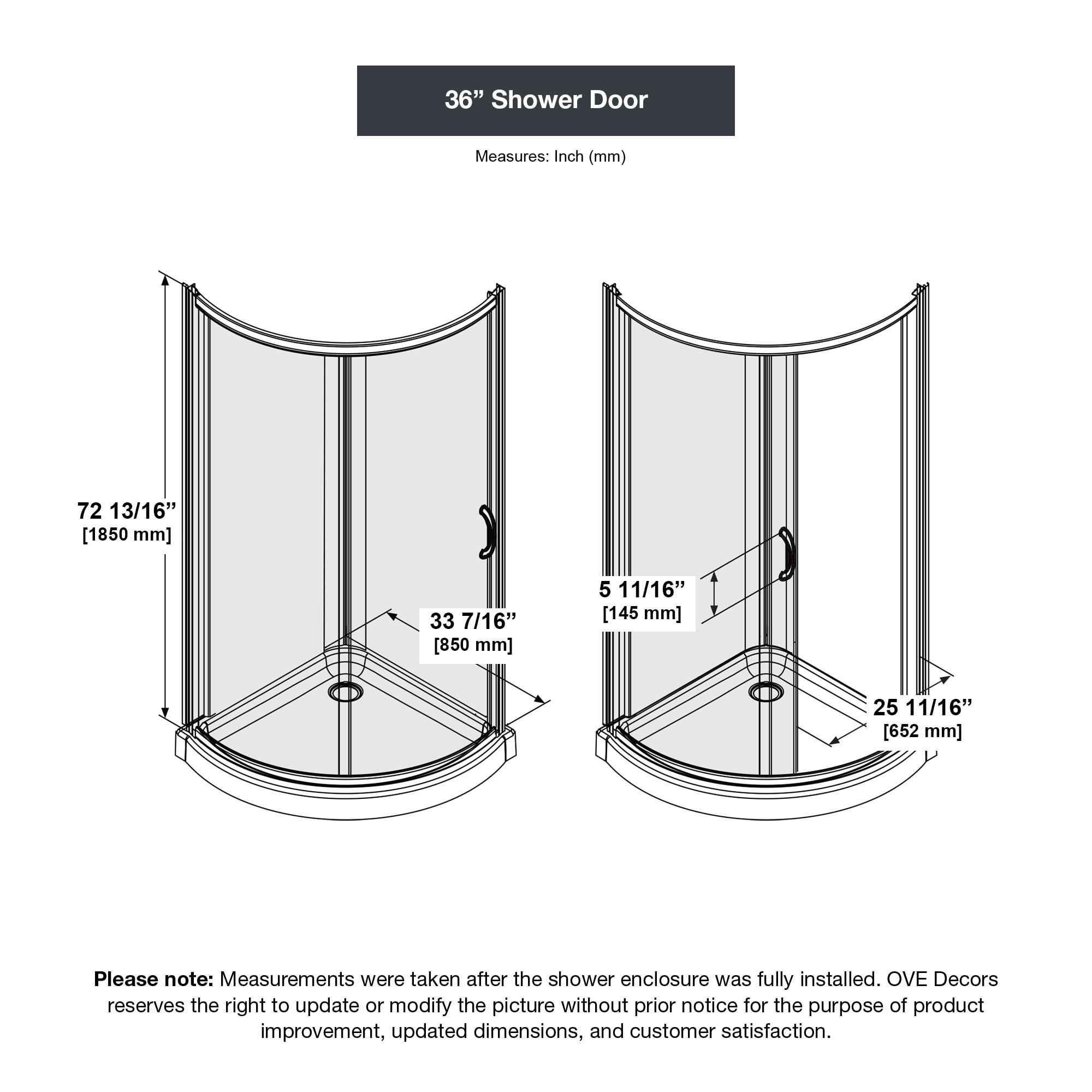 OVE Decors Breeze 40 in. Framed Round Shower Kit w/ Clear Glass, Base