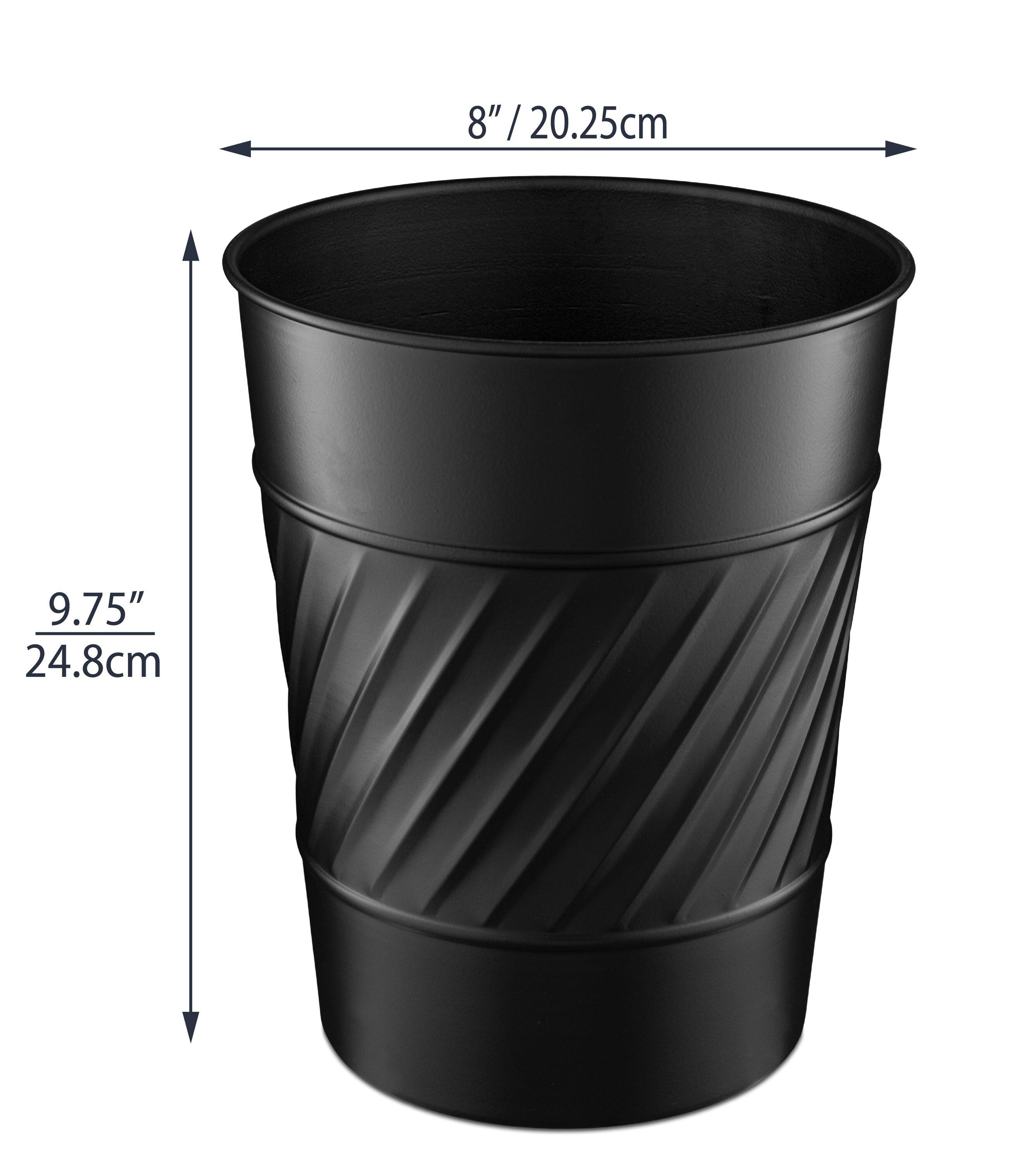 Monarch Abode Geometric Embossed Metal 1.7 Gallon Waste Basket